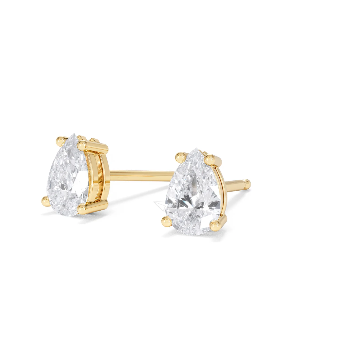 Naomi Pear Cut Lab Diamond Stud Earrings 1.00ct H/SI in 9k Gold - Image 83