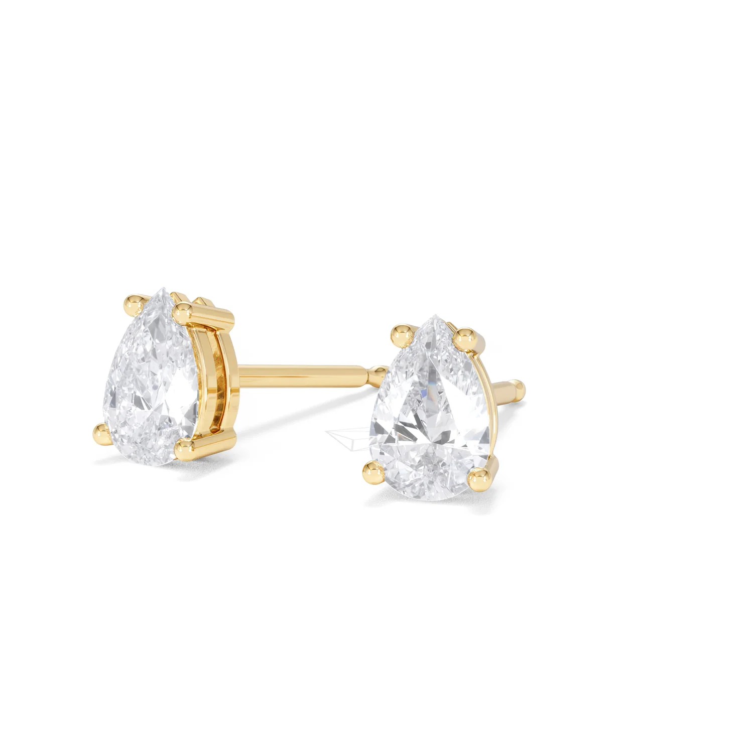 Naomi Pear Cut Lab Diamond Stud Earrings 1.00ct H/SI in 9k Gold - Image 84