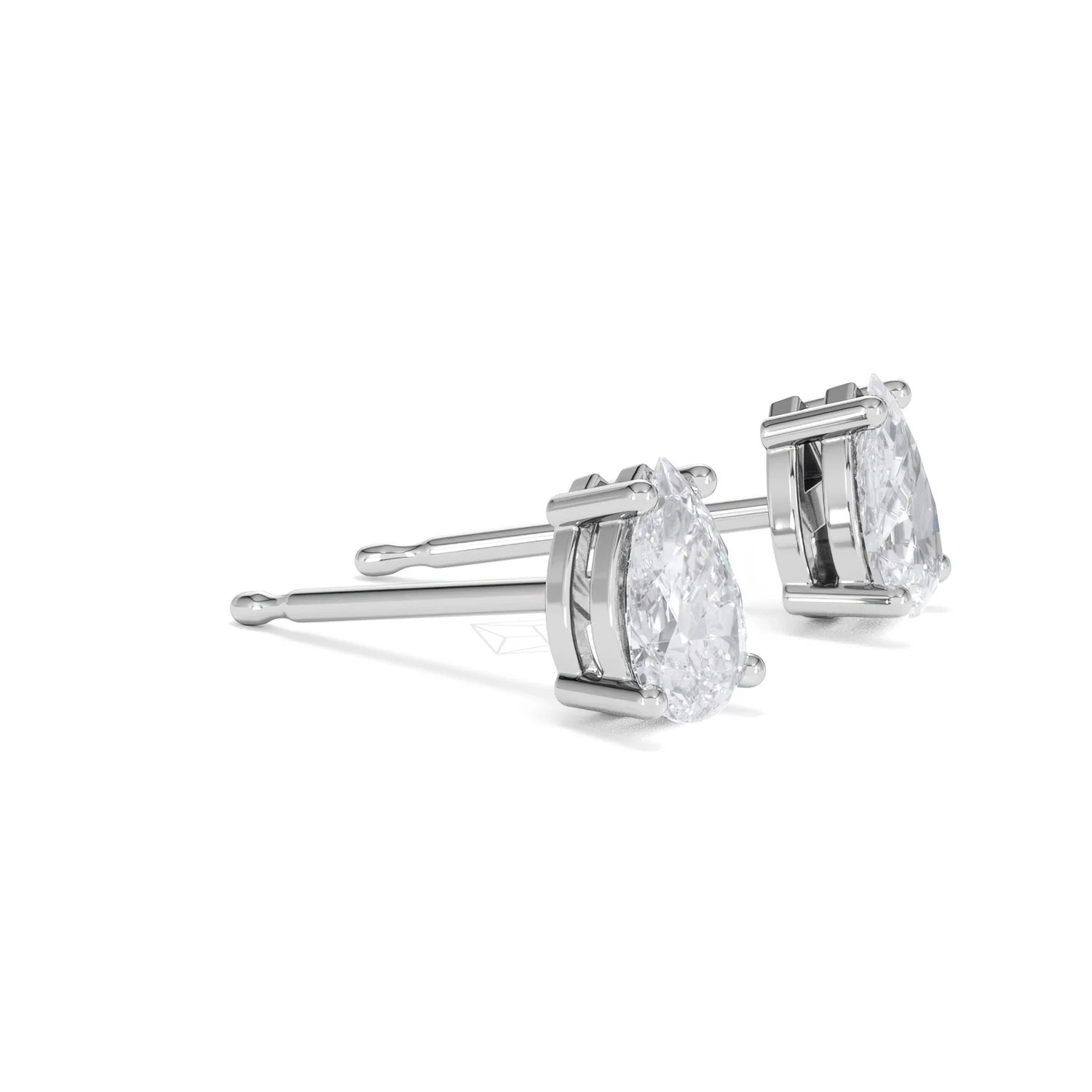 Naomi Pear Cut Lab Diamond Stud Earrings 1.00ct H/SI in 9K White Gold - Image 23