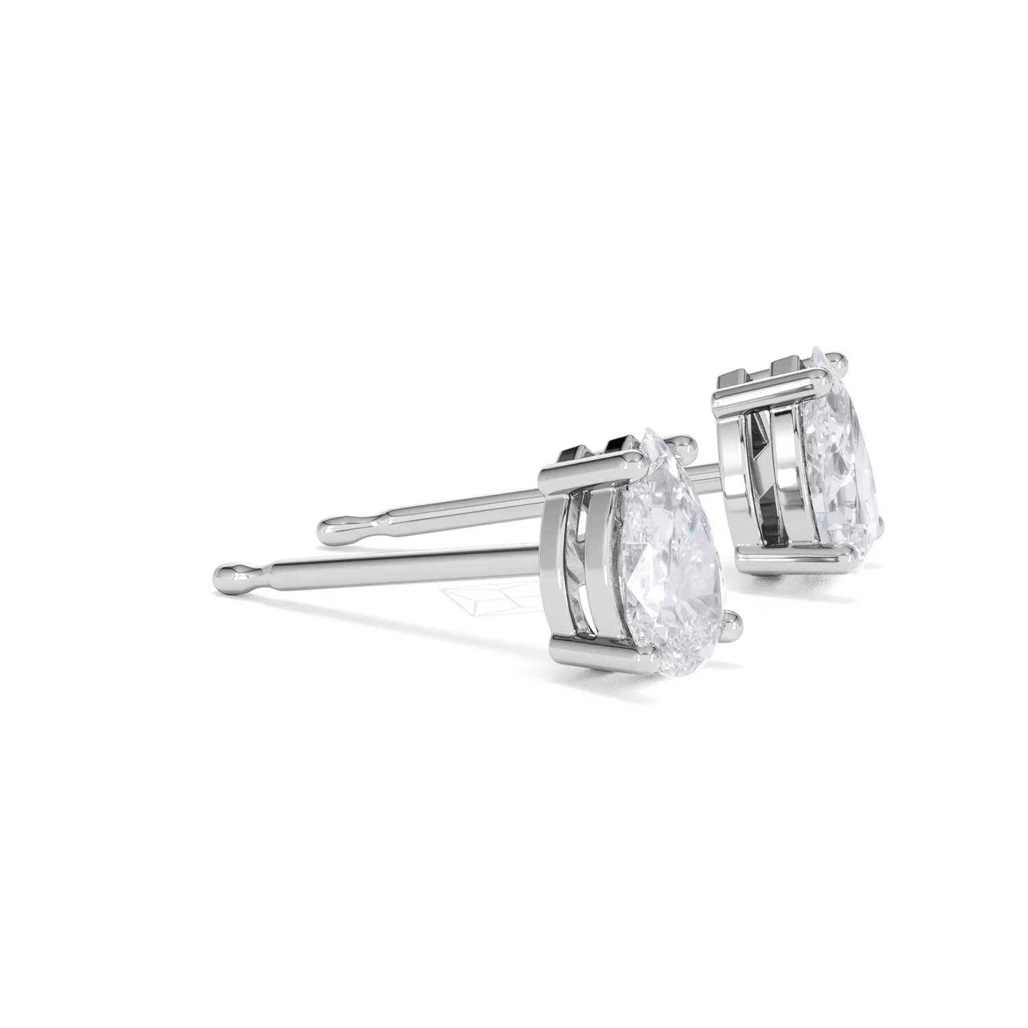 Naomi Pear Cut Lab Diamond Stud Earrings 1.00ct H/SI in 9K White Gold - Image 24