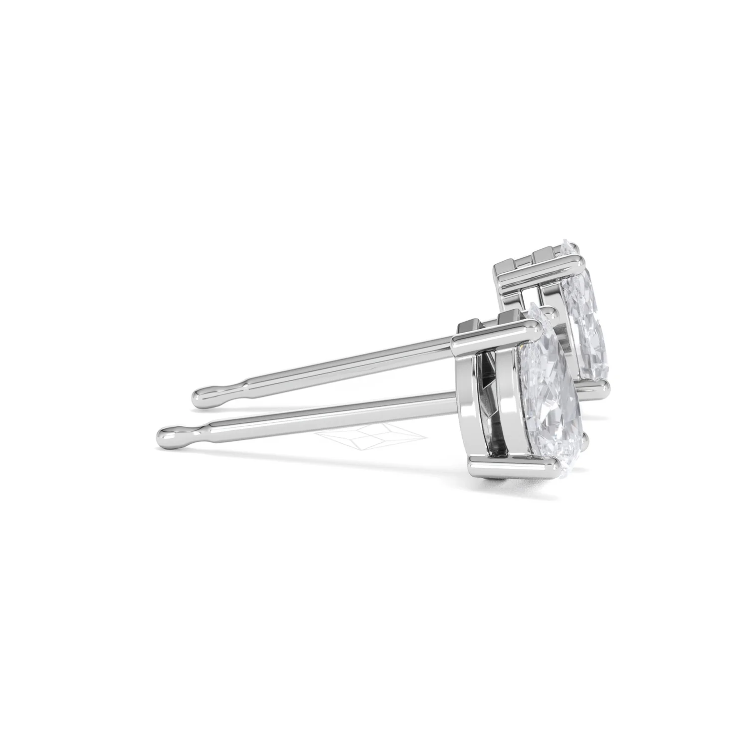 Naomi Pear Cut Lab Diamond Stud Earrings 1.00ct H/SI in 9K White Gold - Image 28