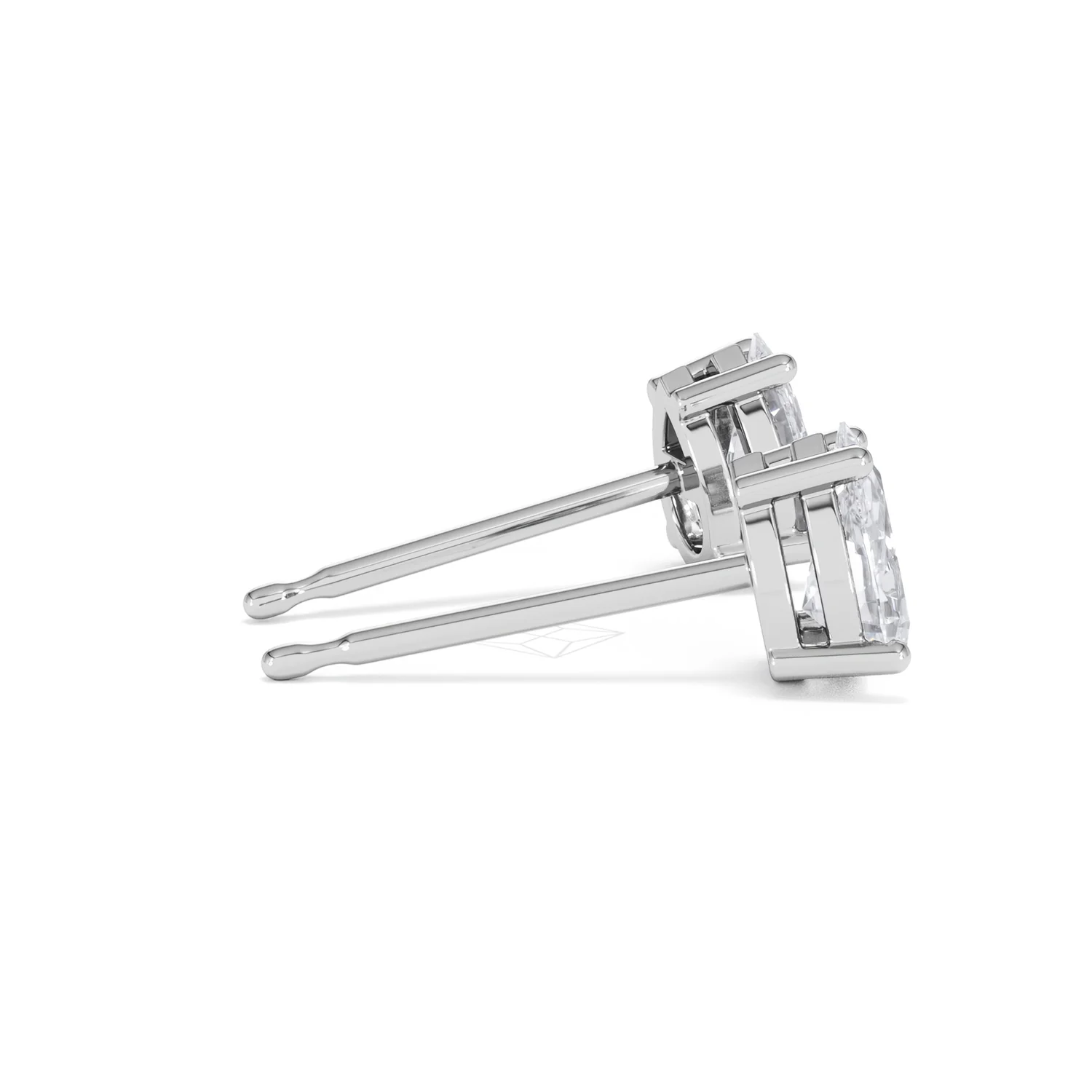 Naomi Pear Cut Lab Diamond Stud Earrings 1.00ct H/SI in 9K White Gold - Image 32