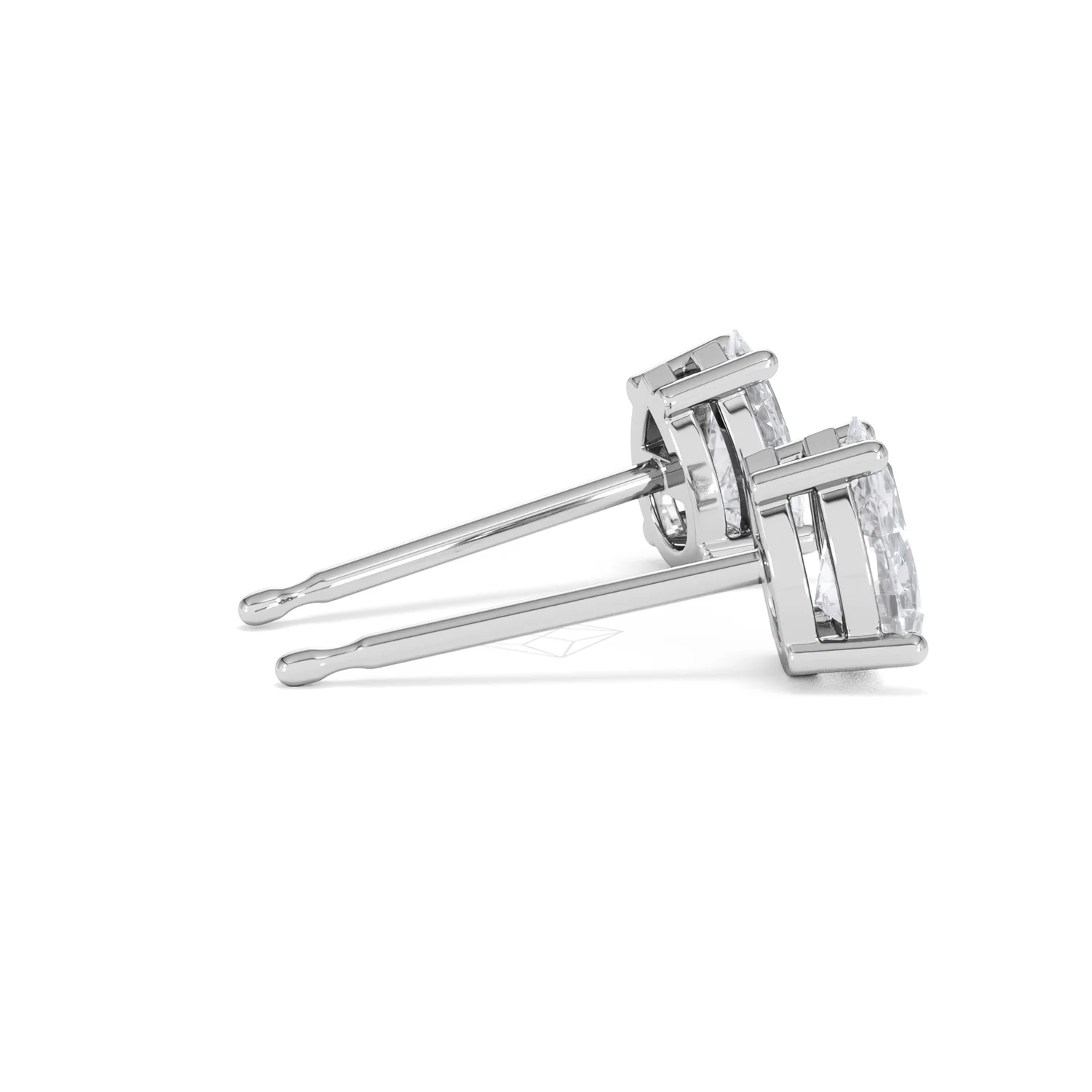 Naomi Pear Cut Lab Diamond Stud Earrings 1.00ct H/SI in 9K White Gold - Image 33