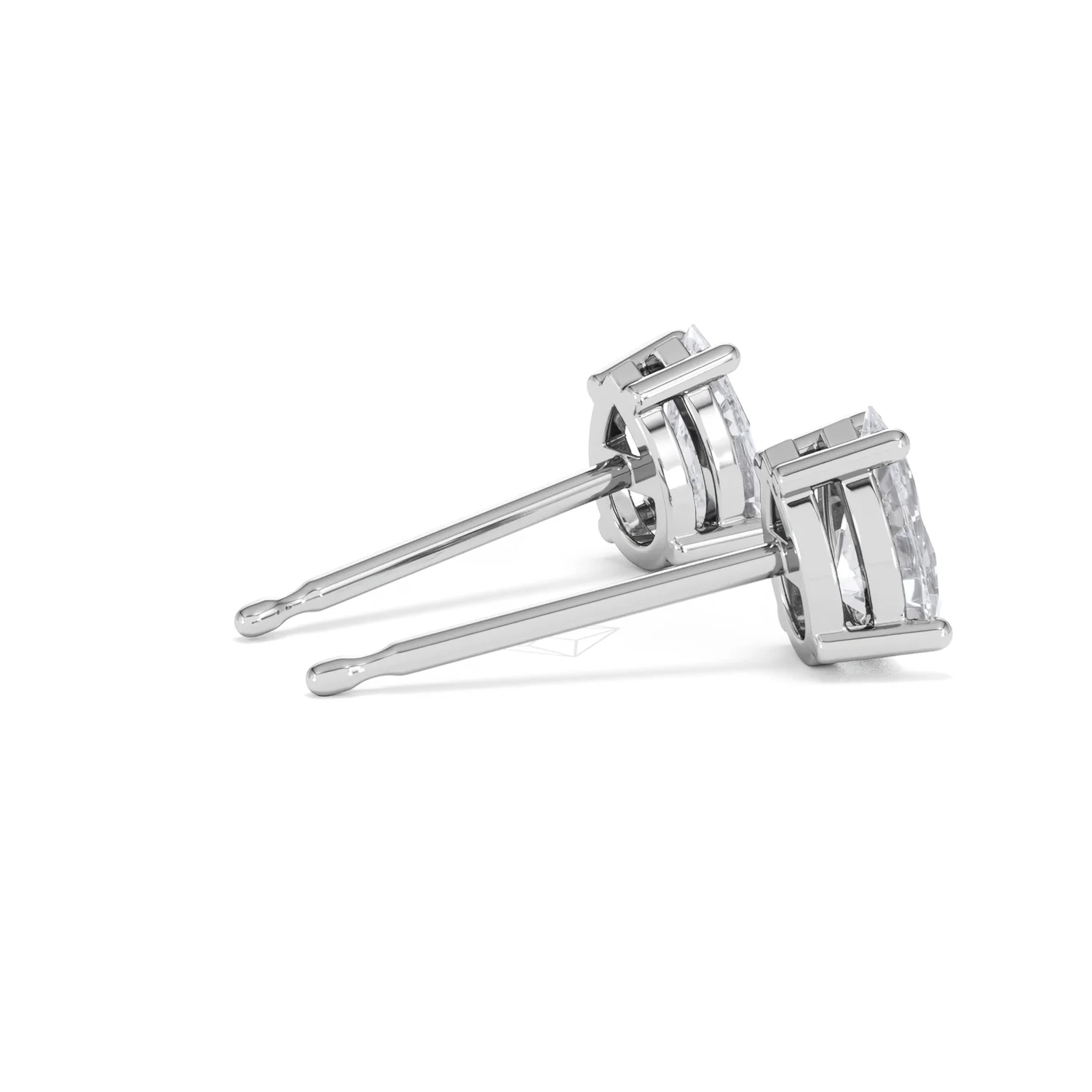 Naomi Pear Cut Lab Diamond Stud Earrings 1.00ct H/SI in 9K White Gold - Image 35