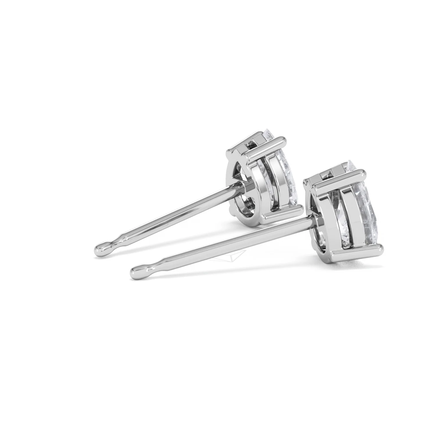Naomi Pear Cut Lab Diamond Stud Earrings 1.00ct H/SI in 9K White Gold - Image 36