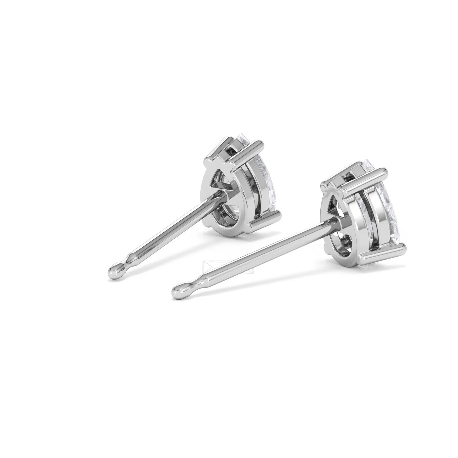 Naomi Pear Cut Lab Diamond Stud Earrings 1.00ct H/SI in 9K White Gold - Image 40