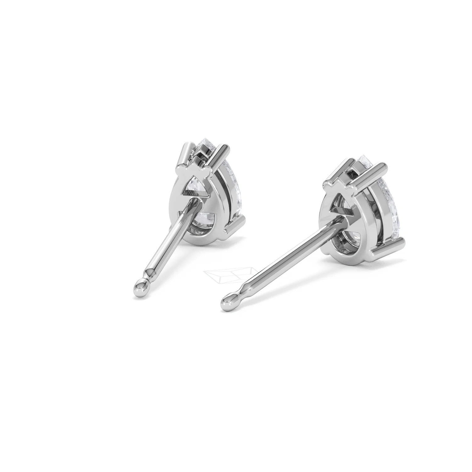 Naomi Pear Cut Lab Diamond Stud Earrings 1.00ct H/SI in 9K White Gold - Image 44