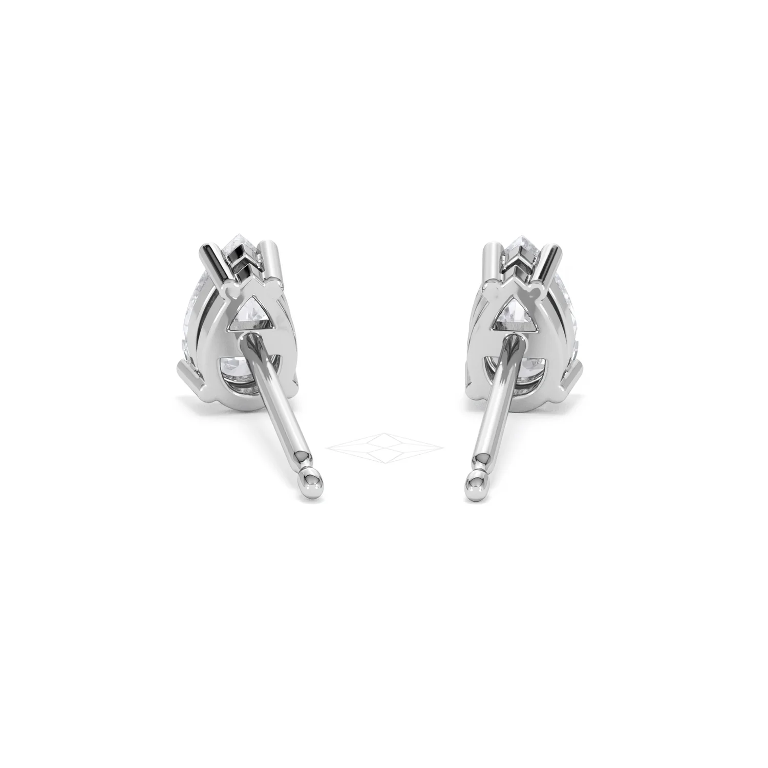 Naomi Pear Cut Lab Diamond Stud Earrings 1.00ct H/SI in 9K White Gold - Image 50