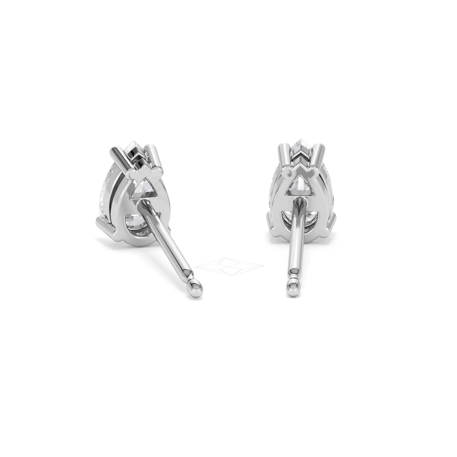 Naomi Pear Cut Lab Diamond Stud Earrings 1.00ct H/SI in 9K White Gold - Image 51