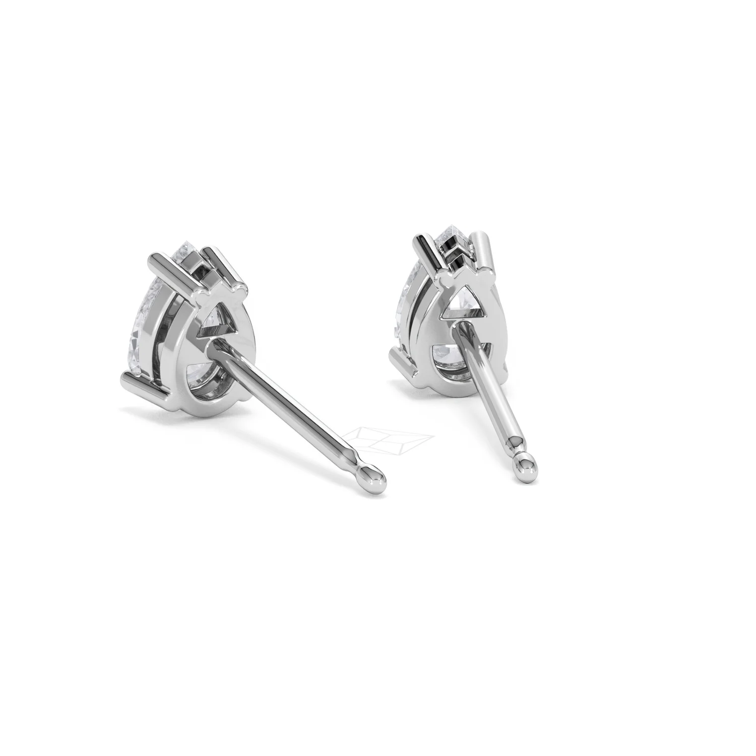 Naomi Pear Cut Lab Diamond Stud Earrings 1.00ct H/SI in 9K White Gold - Image 54