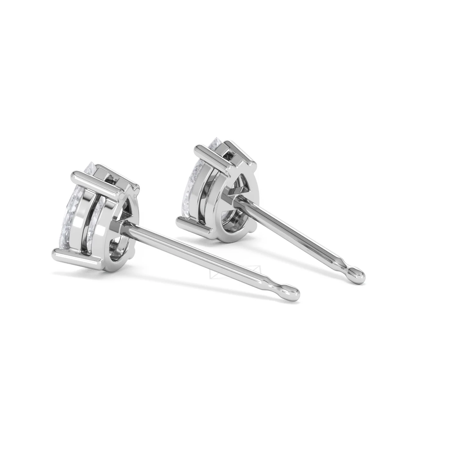 Naomi Pear Cut Lab Diamond Stud Earrings 1.00ct H/SI in 9K White Gold - Image 60