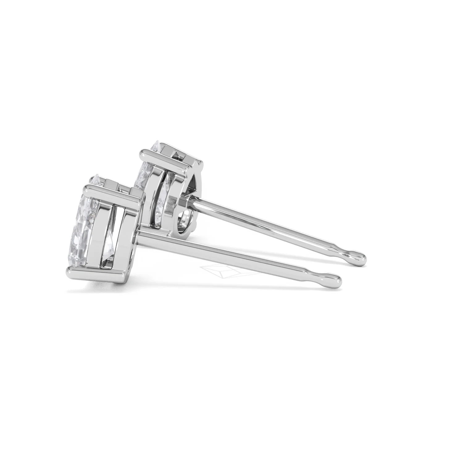 Naomi Pear Cut Lab Diamond Stud Earrings 1.00ct H/SI in 9K White Gold - Image 66