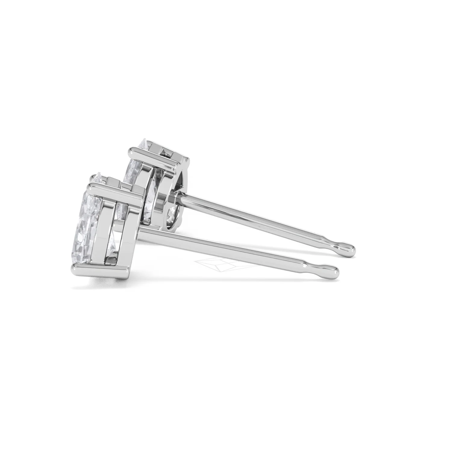 Naomi Pear Cut Lab Diamond Stud Earrings 1.00ct H/SI in 9K White Gold - Image 67