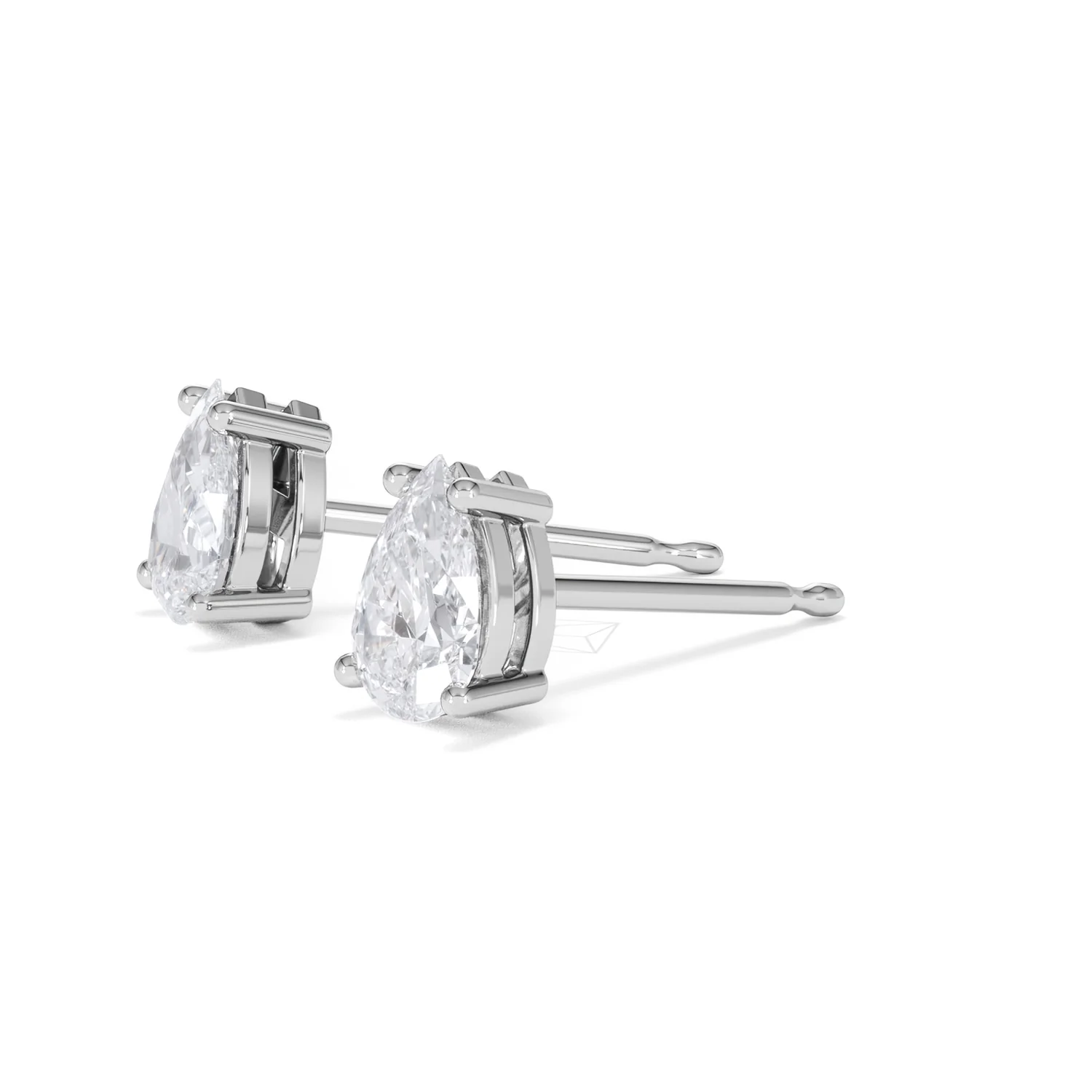 Naomi Pear Cut Lab Diamond Stud Earrings 1.00ct H/SI in 9K White Gold - Image 77