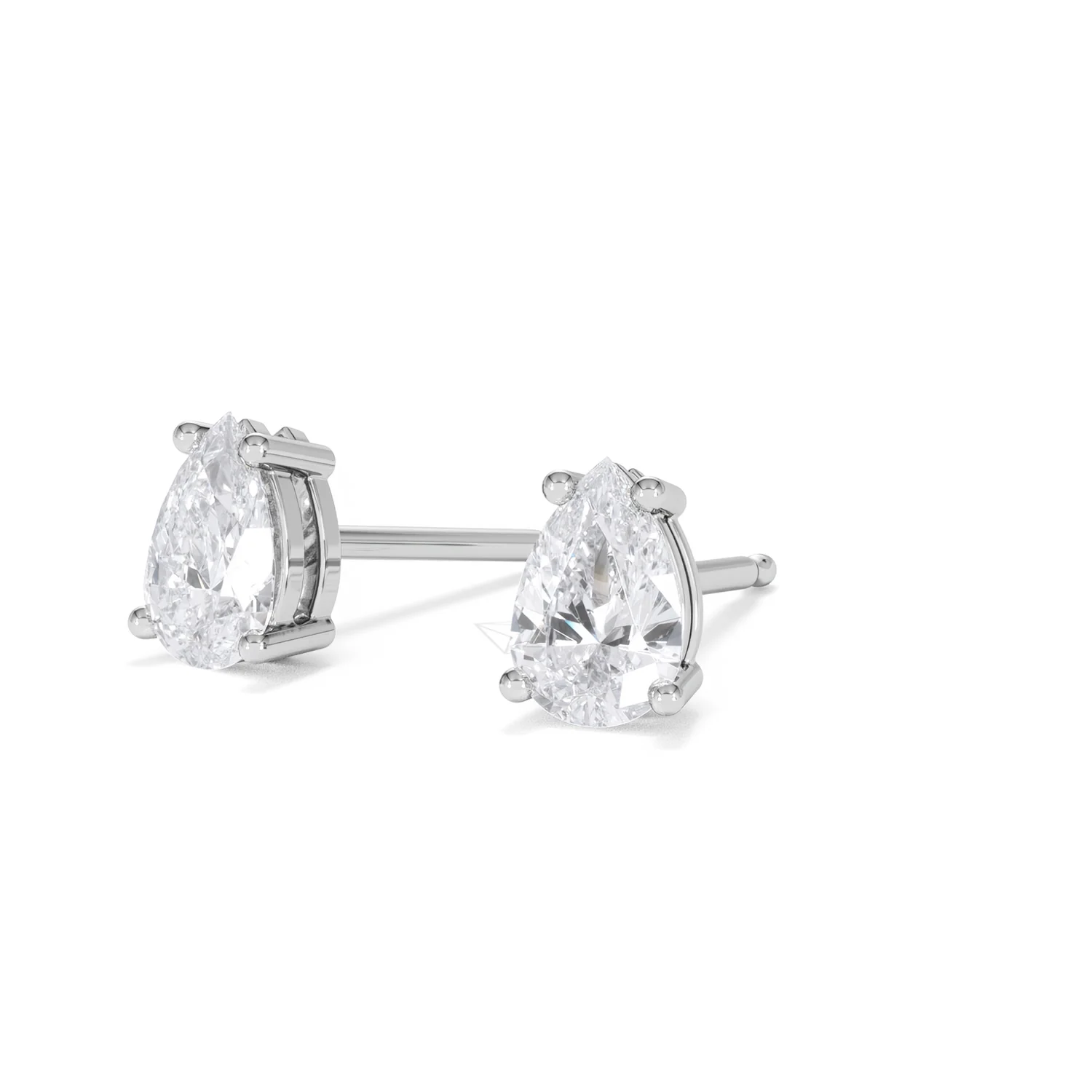 Naomi Pear Cut Lab Diamond Stud Earrings 1.00ct H/SI in 9K White Gold - Image 83