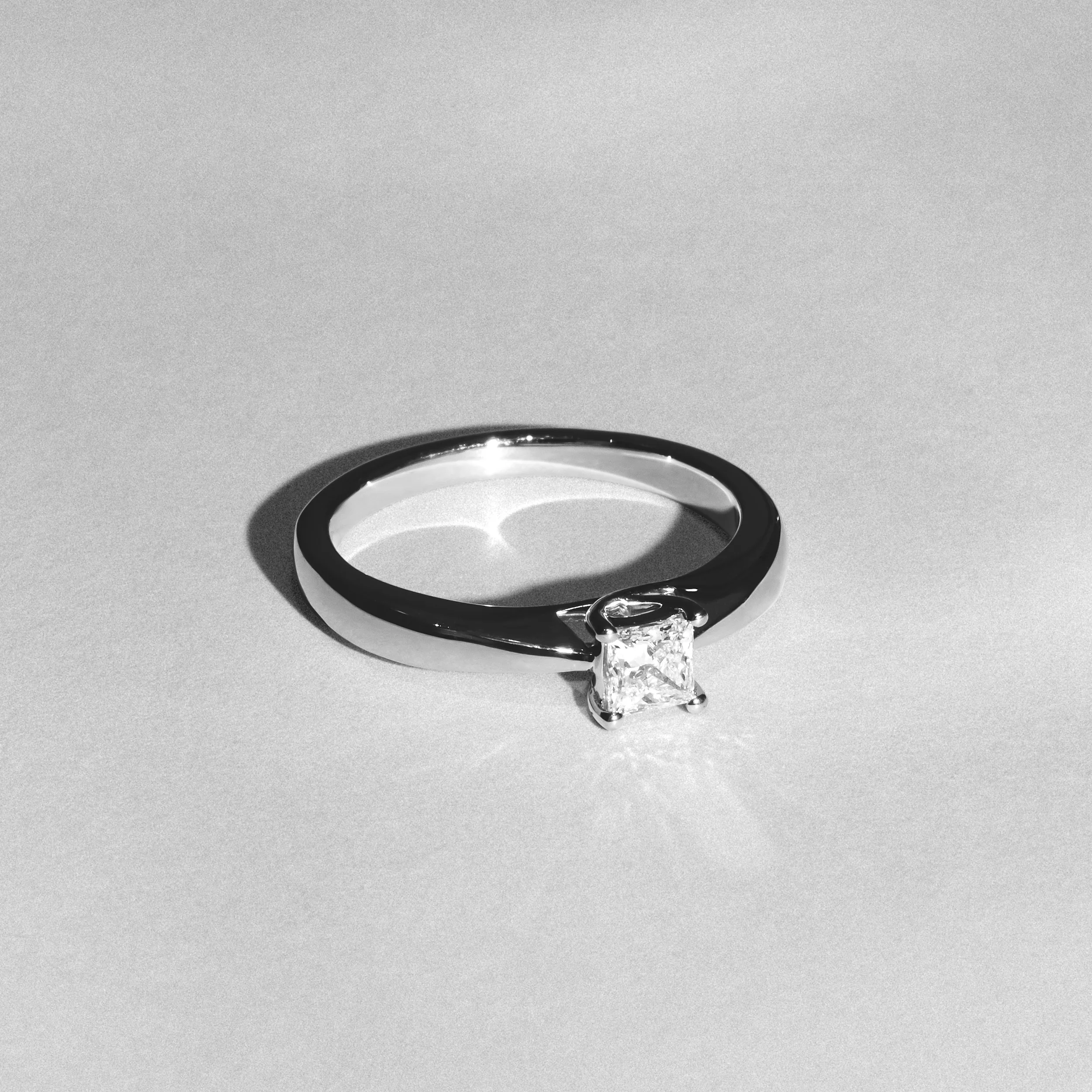 Naomi Princess Cut Lab Diamond Engagement Ring 0.33ct H/SI in 925 Silver - Image 6