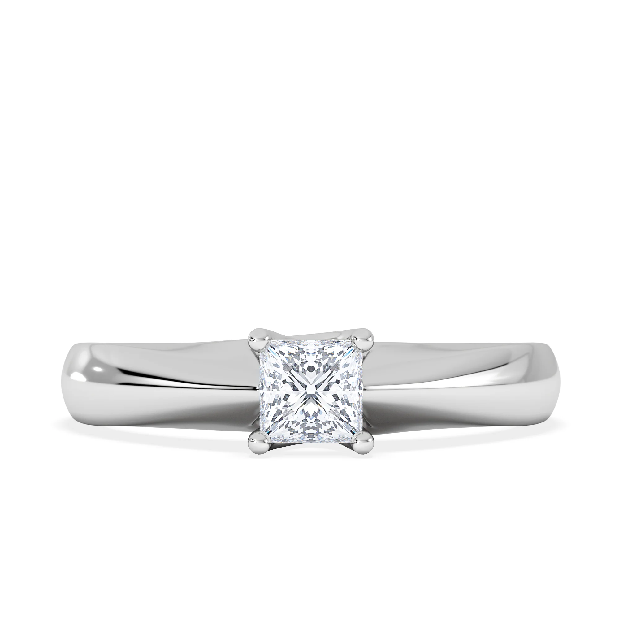 Naomi Princess Cut Lab Diamond Engagement Ring 0.33ct H/SI in 925 Silver - Image 7