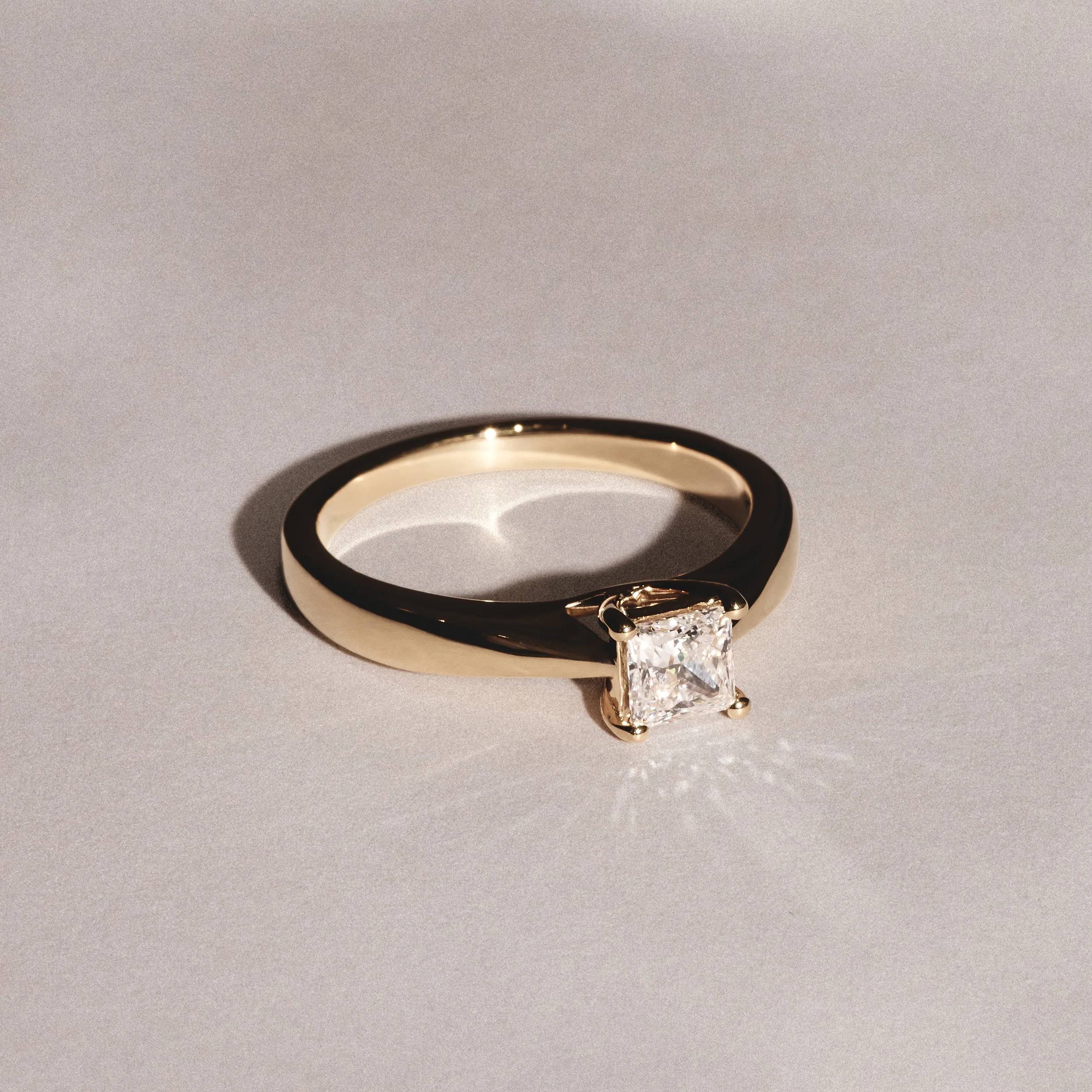 Naomi Princess Cut Lab Diamond Engagement Ring 0.50ct H/SI in 18k Gold Vermeil - Image 6