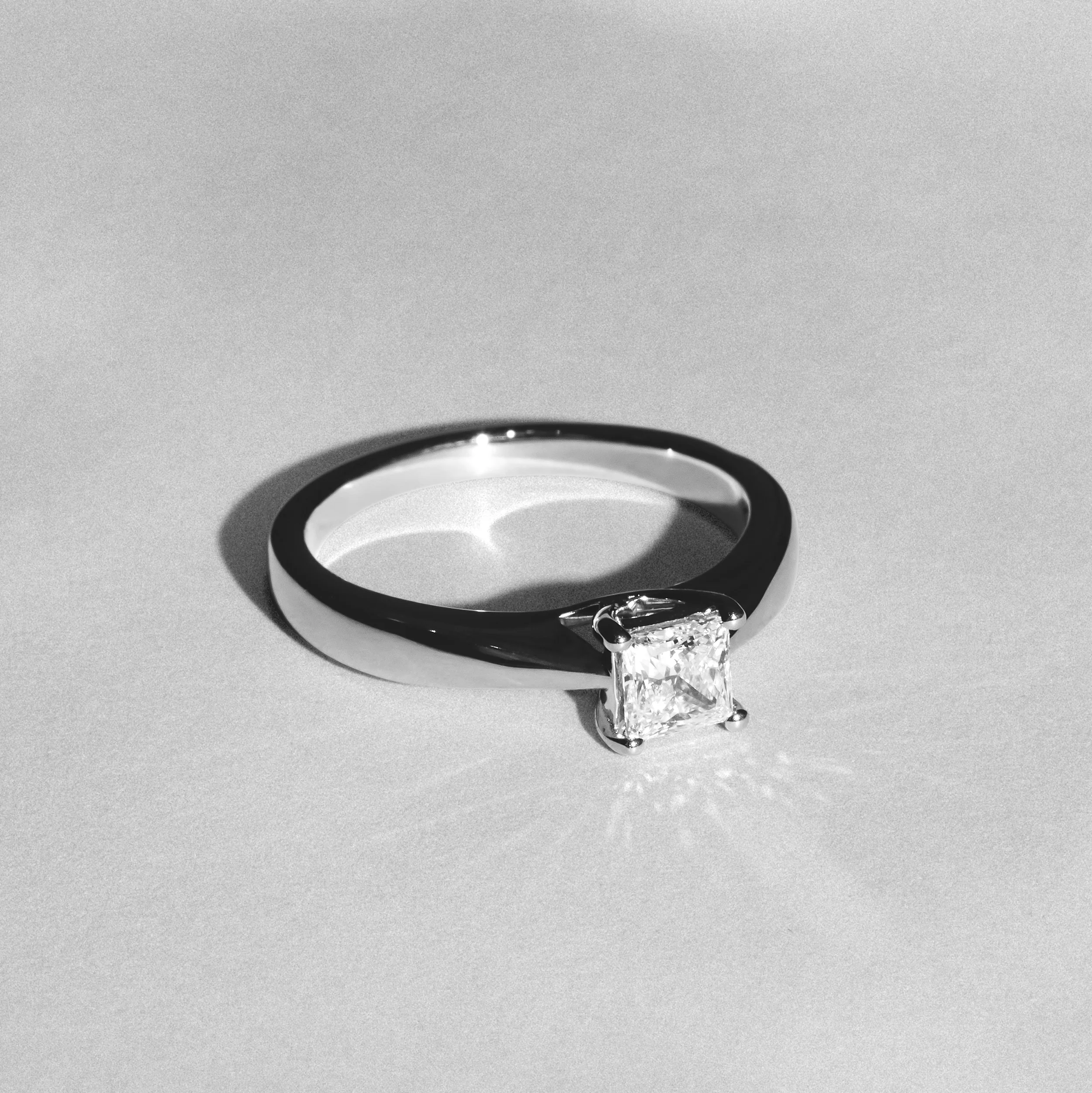 Naomi Princess Cut Lab Diamond Engagement Ring 0.50ct H/SI in 9k White Gold - Image 6
