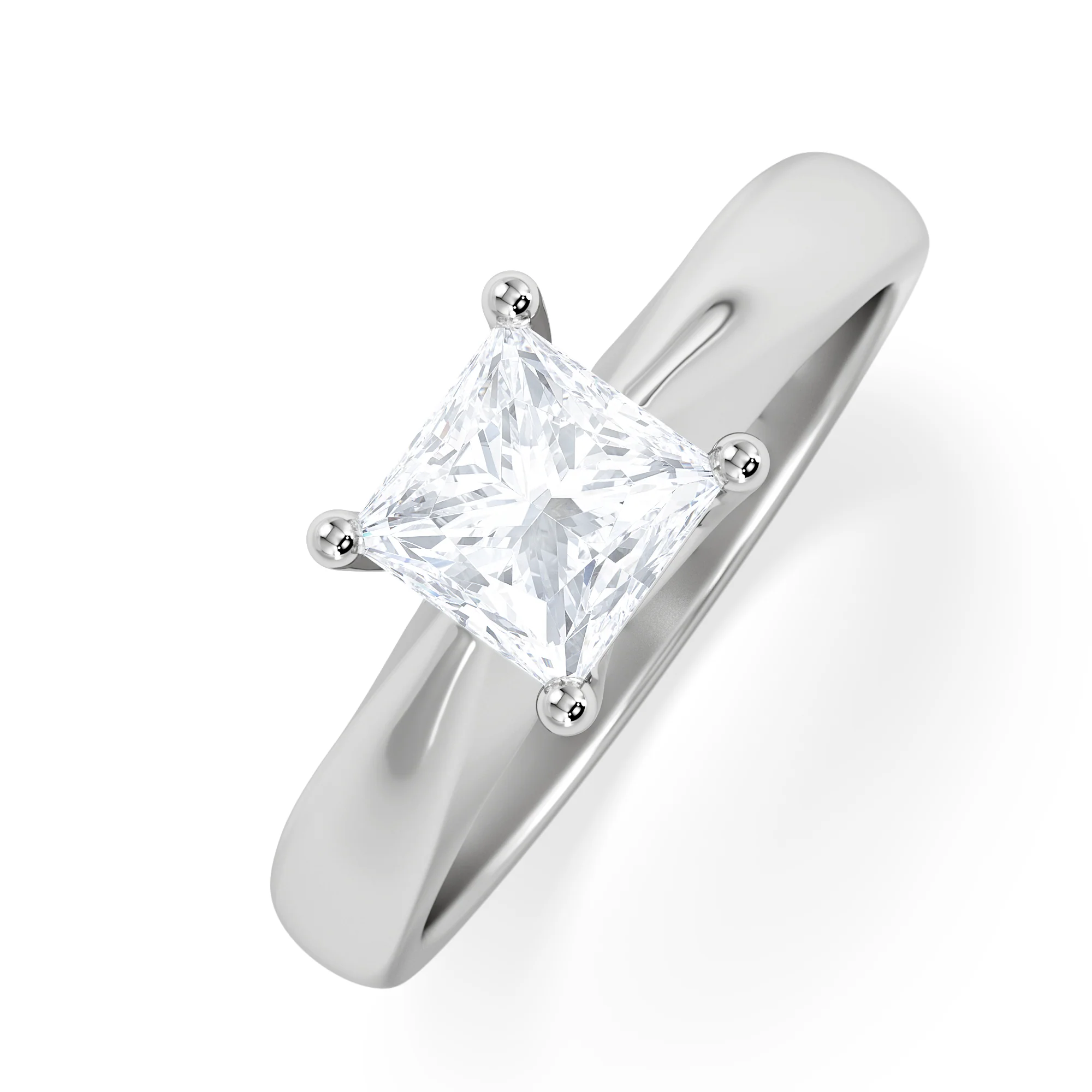 Naomi Princess Cut Lab Diamond Engagement Ring 1.00ct H/SI in 9k White Gold