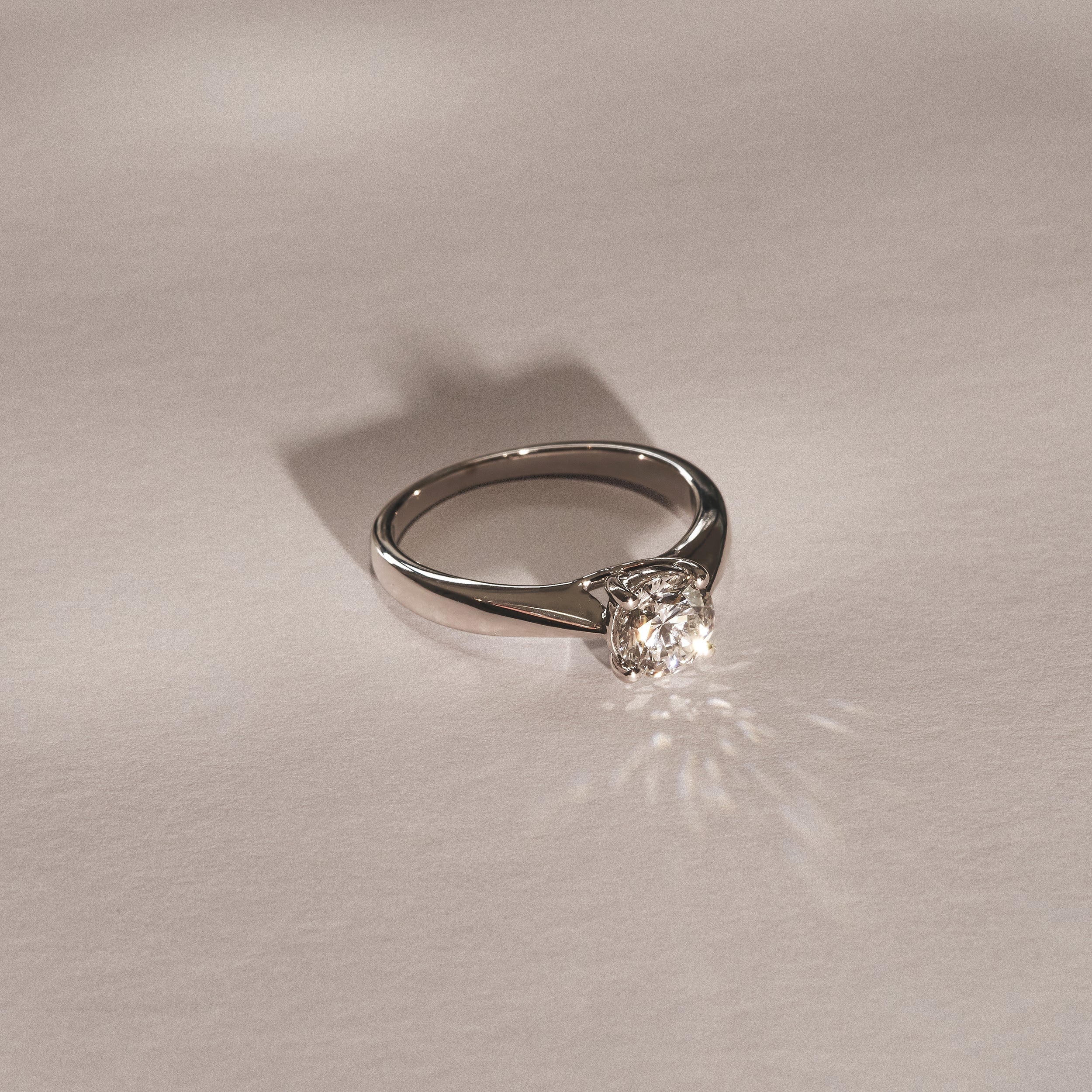 Naomi Round Cut Lab Diamond Engagement Ring 1.00ct H/SI in 9k White Gold - Image 6