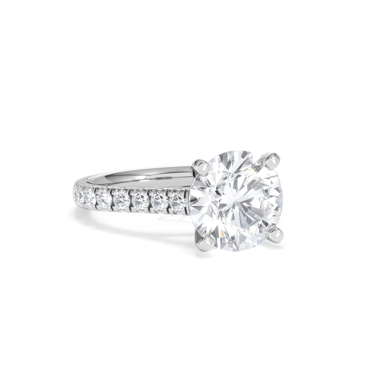 Natalia 3.45ct Lab Diamond Round Cut Engagement Ring in 18K White Gold G/VS1 - Image 14