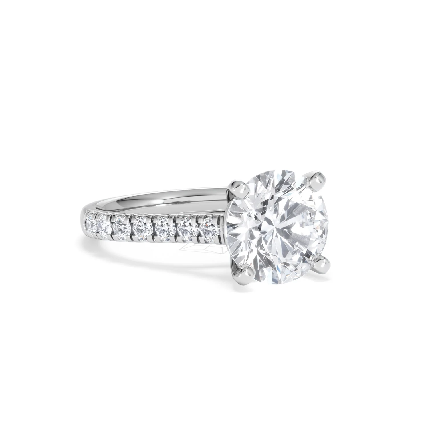 Natalia 3.45ct Lab Diamond Round Cut Engagement Ring in 18K White Gold G/VS1 - Image 15