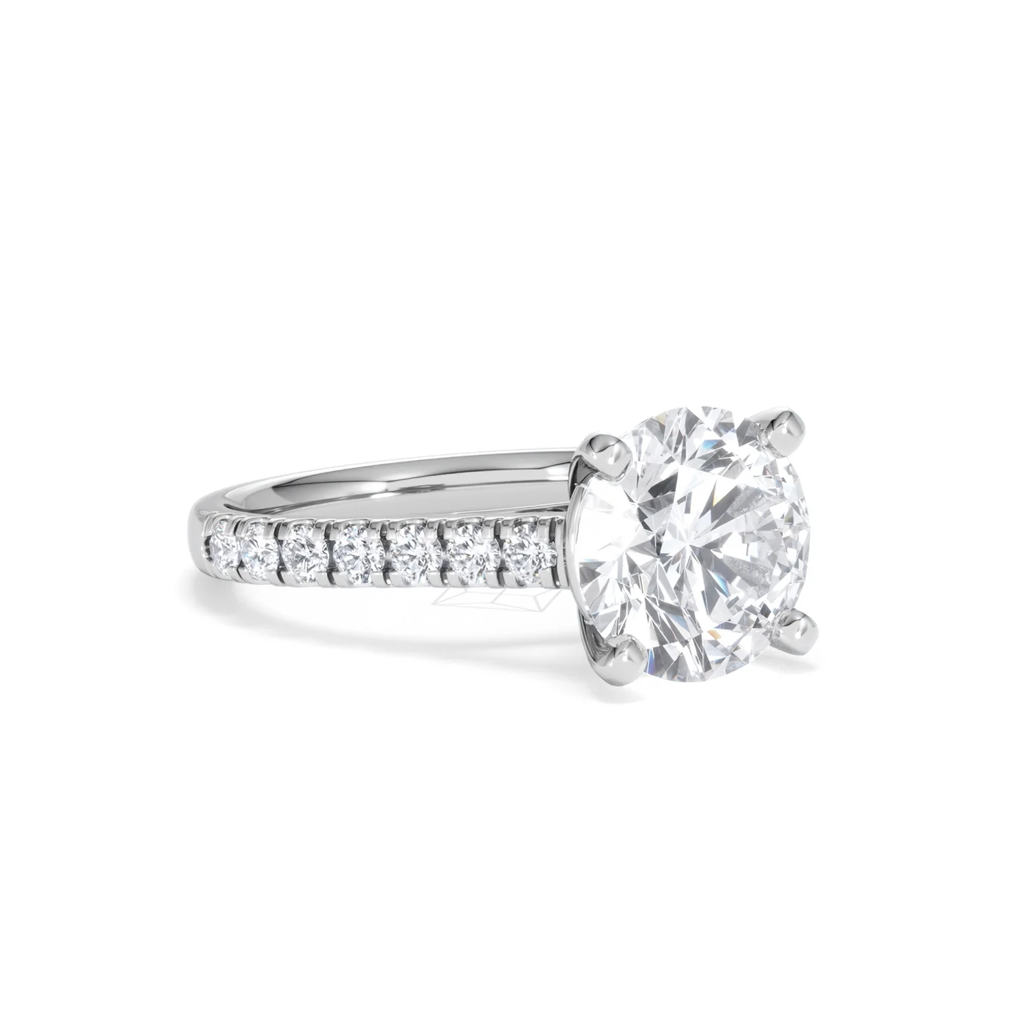 Natalia 3.45ct Lab Diamond Round Cut Engagement Ring in 18K White Gold G/VS1 - Image 16