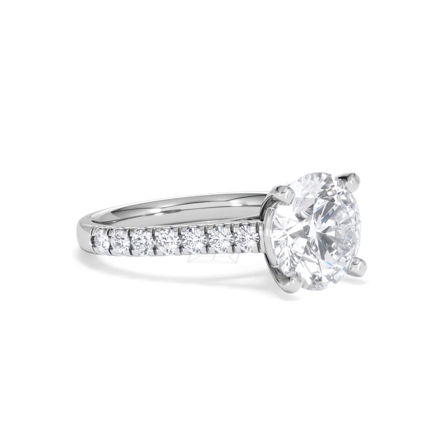 Natalia 3.45ct Lab Diamond Round Cut Engagement Ring in 18K White Gold G/VS1 - Image 18