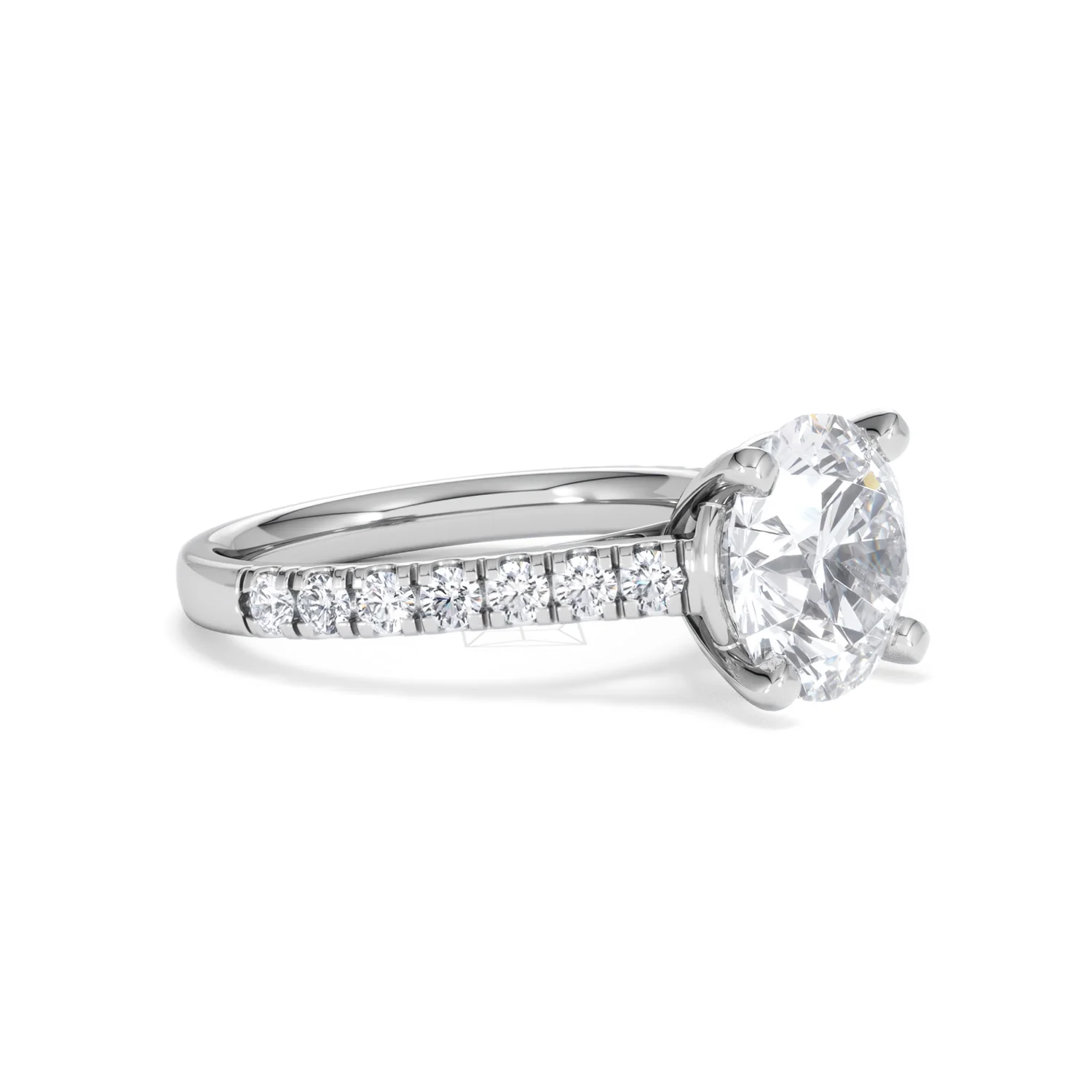 Natalia 3.45ct Lab Diamond Round Cut Engagement Ring in 18K White Gold G/VS1 - Image 20