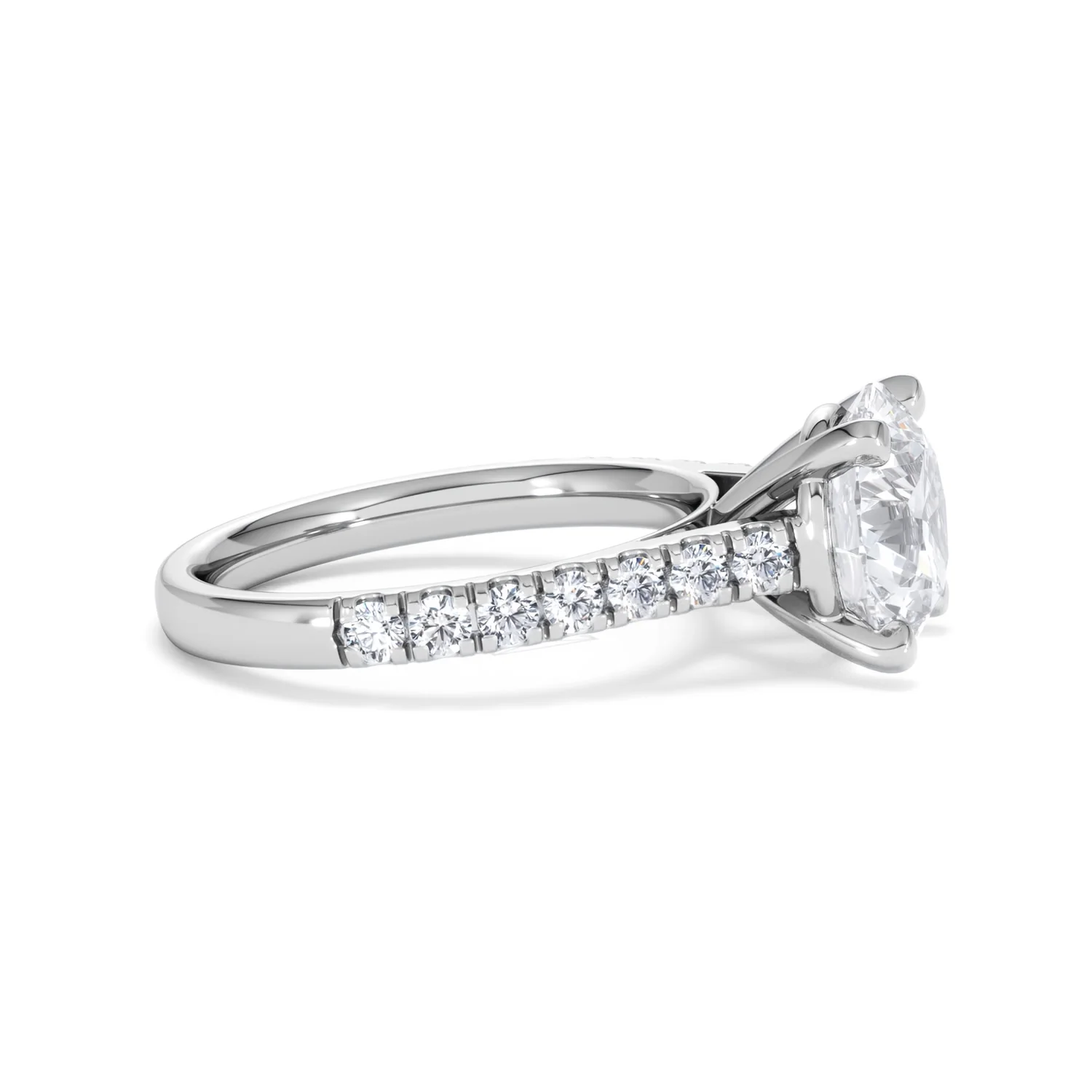 Natalia 3.45ct Lab Diamond Round Cut Engagement Ring in 18K White Gold G/VS1 - Image 26