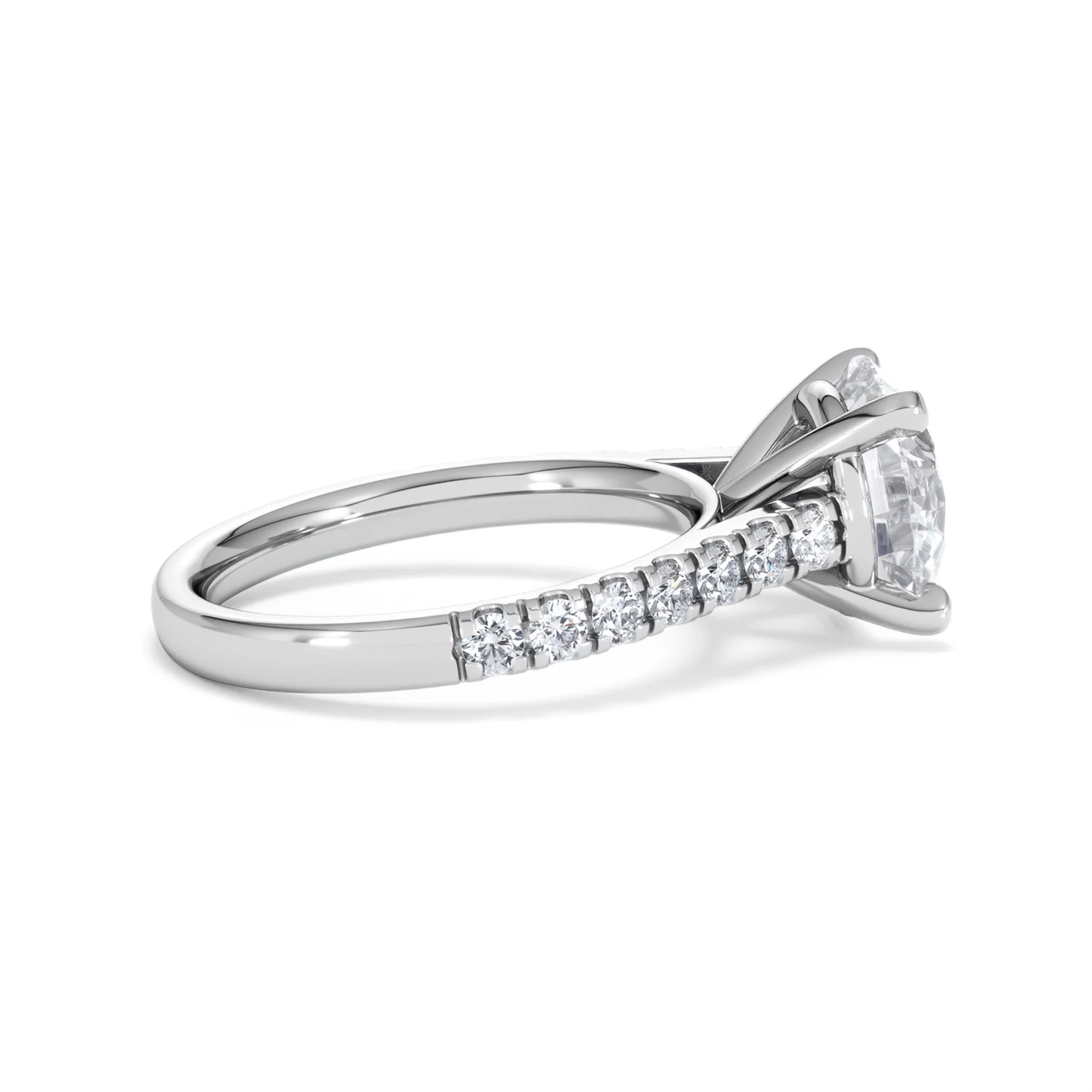 Natalia 3.45ct Lab Diamond Round Cut Engagement Ring in 18K White Gold G/VS1 - Image 31