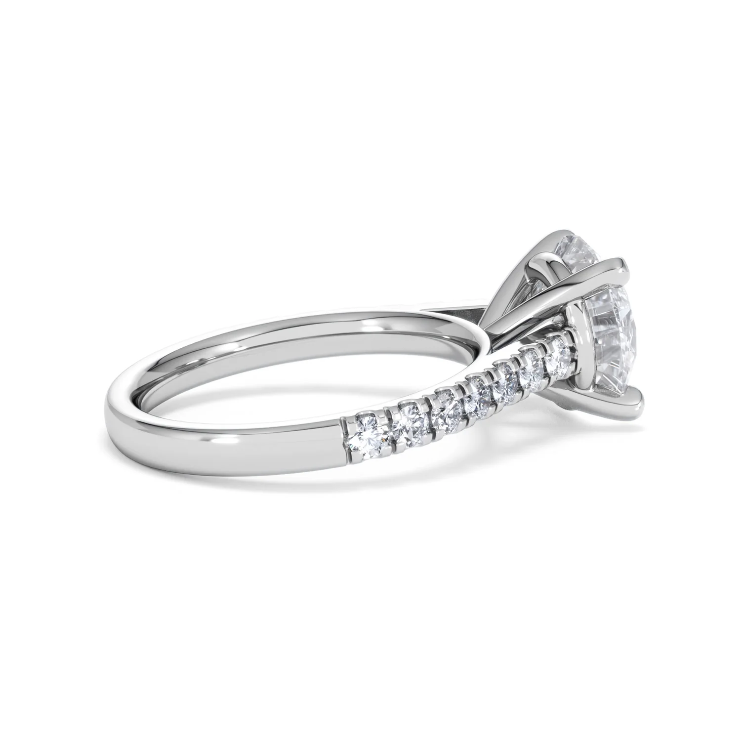 Natalia 3.45ct Lab Diamond Round Cut Engagement Ring in 18K White Gold G/VS1 - Image 33