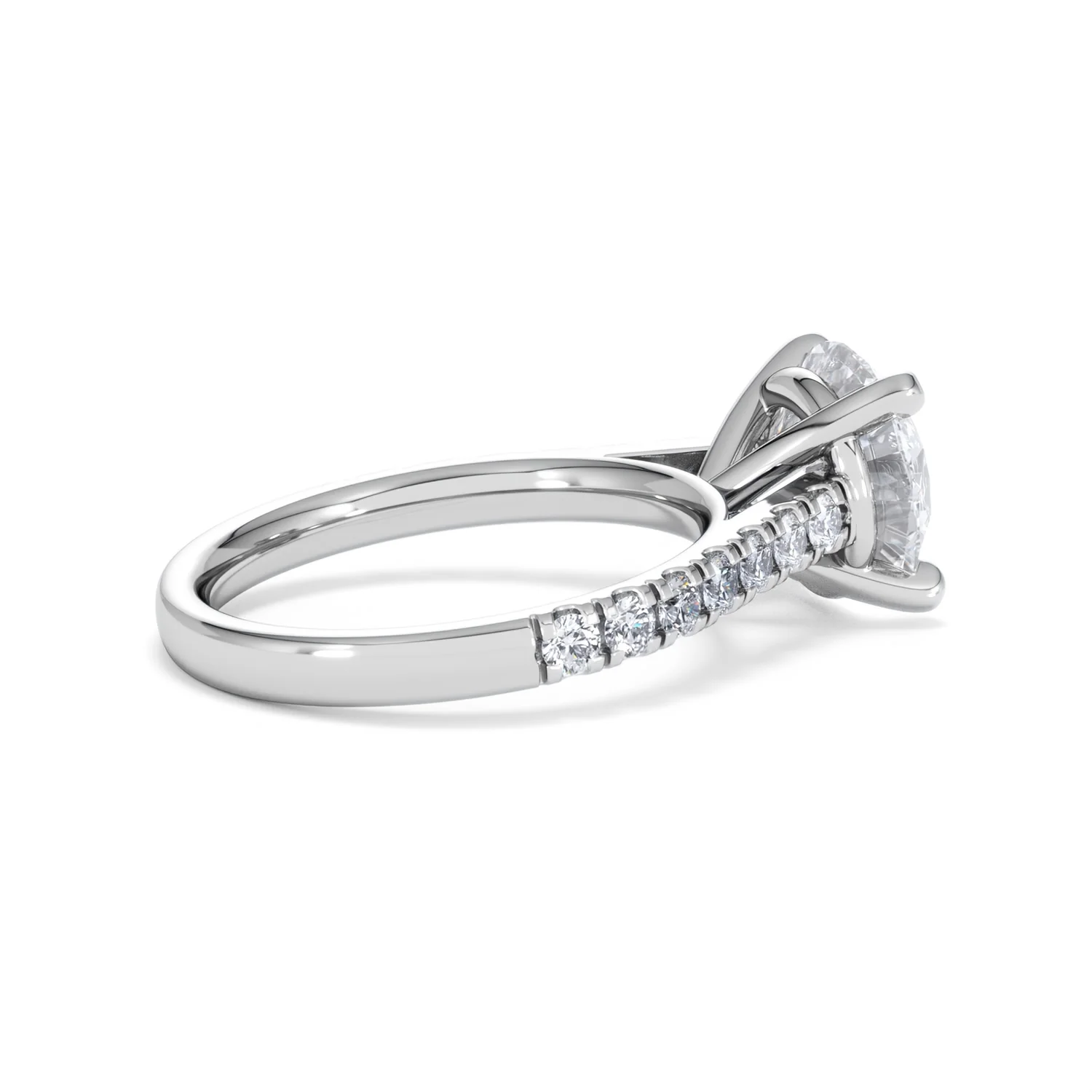 Natalia 3.45ct Lab Diamond Round Cut Engagement Ring in 18K White Gold G/VS1 - Image 34
