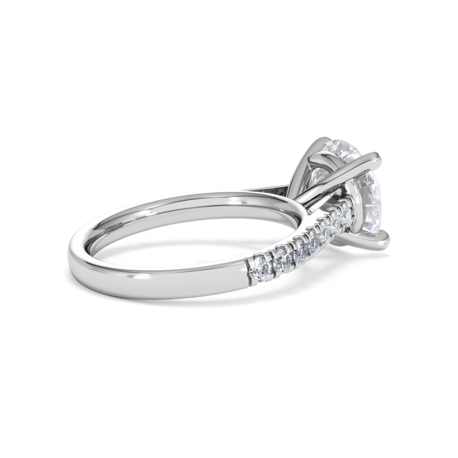 Natalia 3.45ct Lab Diamond Round Cut Engagement Ring in 18K White Gold G/VS1 - Image 36