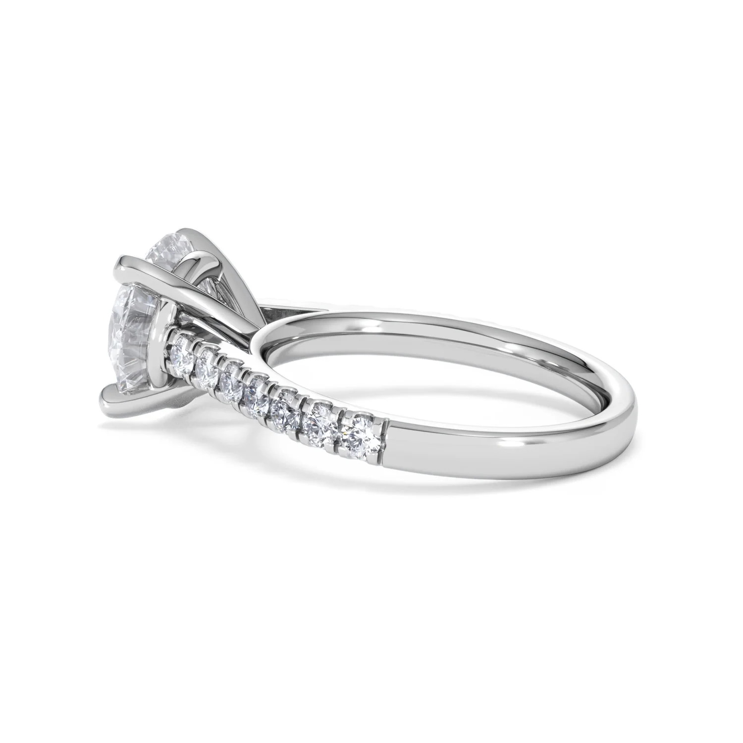 Natalia 3.45ct Lab Diamond Round Cut Engagement Ring in 18K White Gold G/VS1 - Image 64