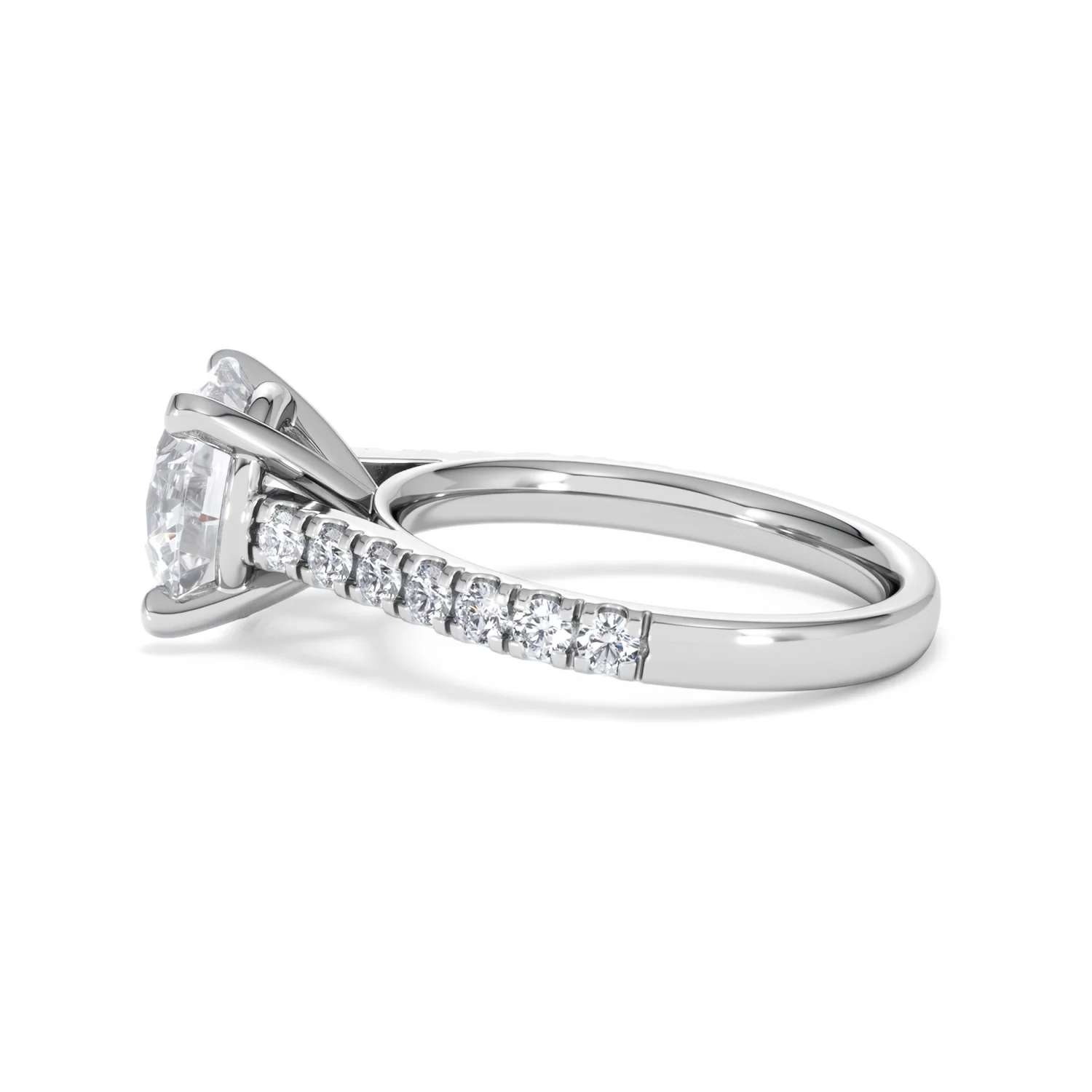 Natalia 3.45ct Lab Diamond Round Cut Engagement Ring in 18K White Gold G/VS1 - Image 67