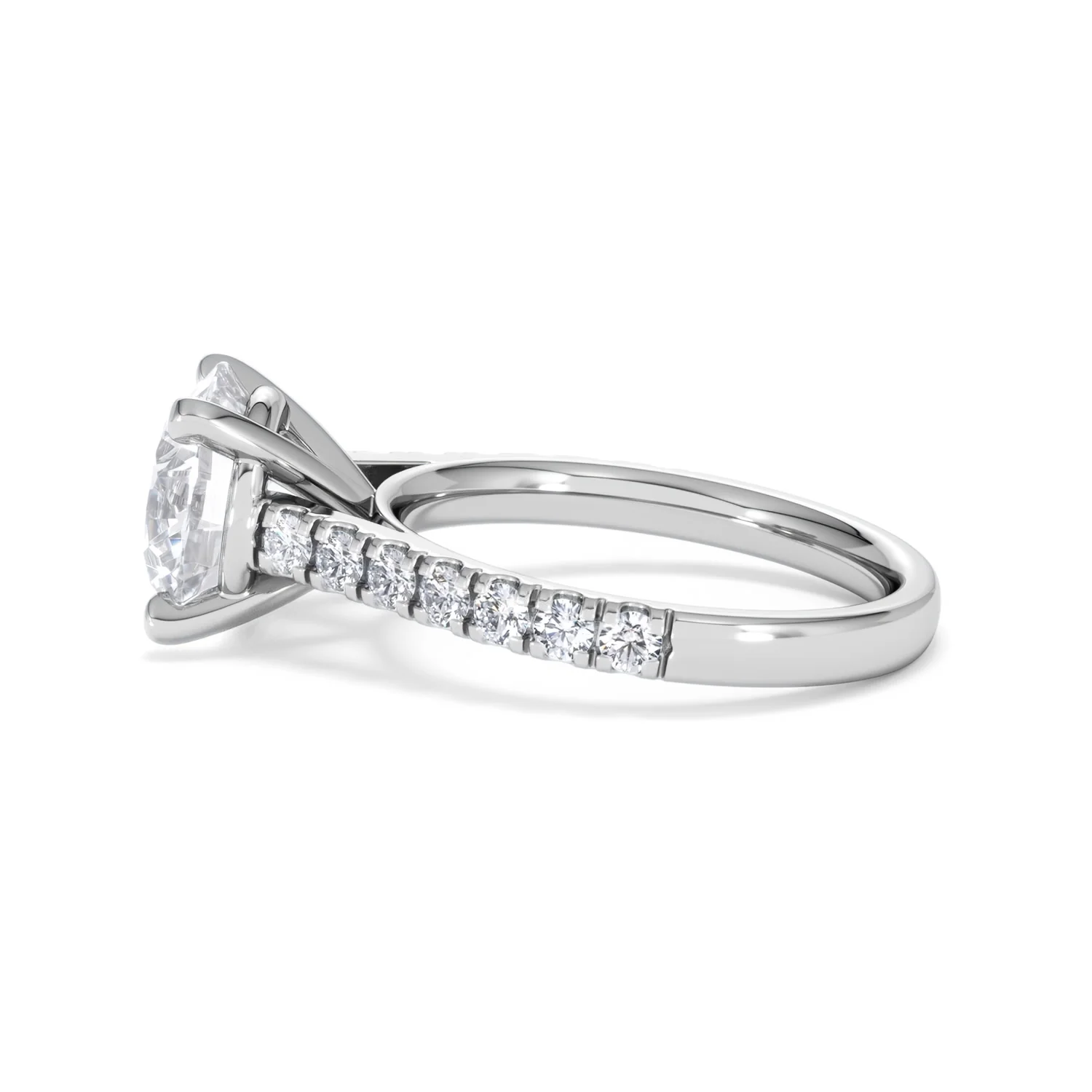 Natalia 3.45ct Lab Diamond Round Cut Engagement Ring in 18K White Gold G/VS1 - Image 68