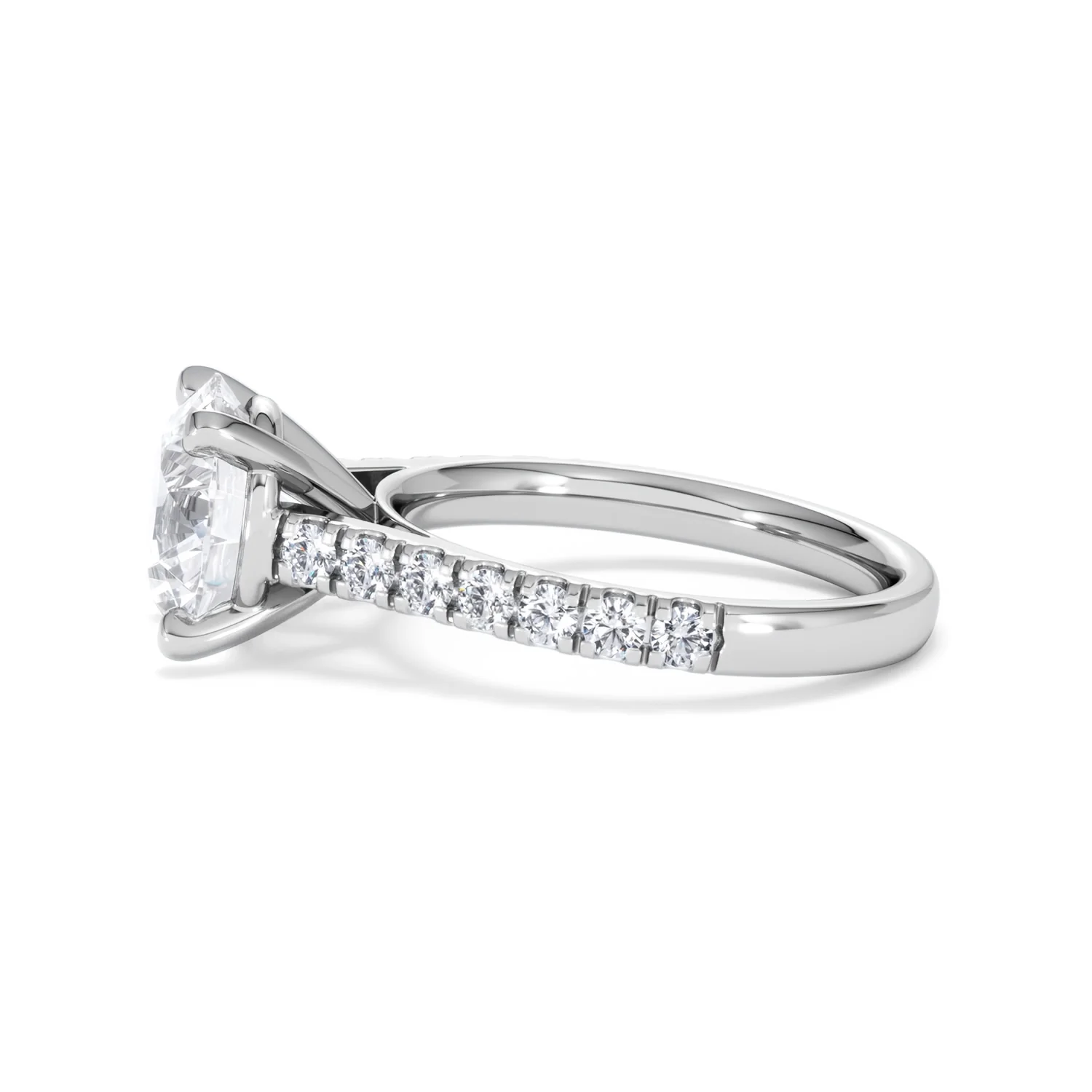 Natalia 3.45ct Lab Diamond Round Cut Engagement Ring in 18K White Gold G/VS1 - Image 70