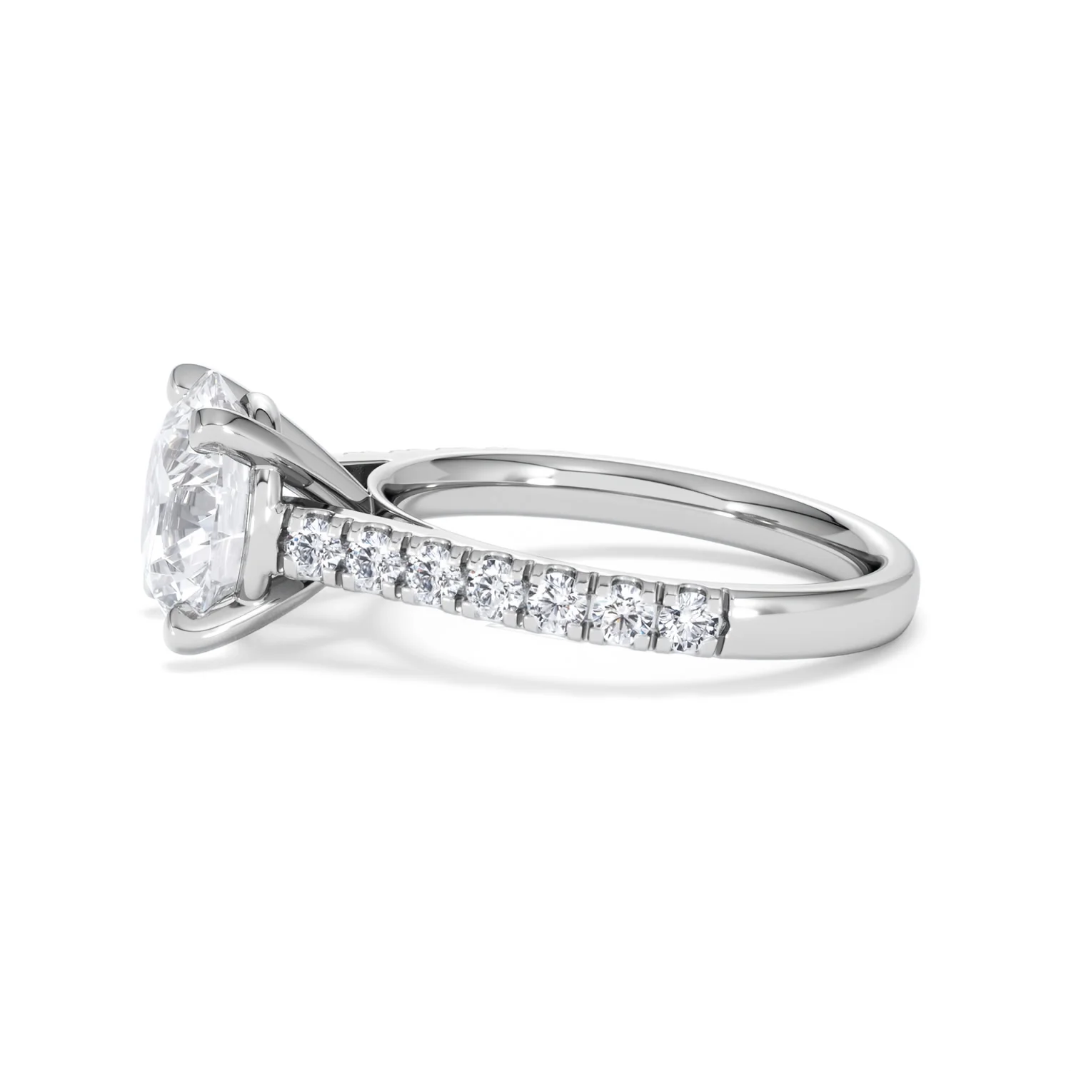 Natalia 3.45ct Lab Diamond Round Cut Engagement Ring in 18K White Gold G/VS1 - Image 71