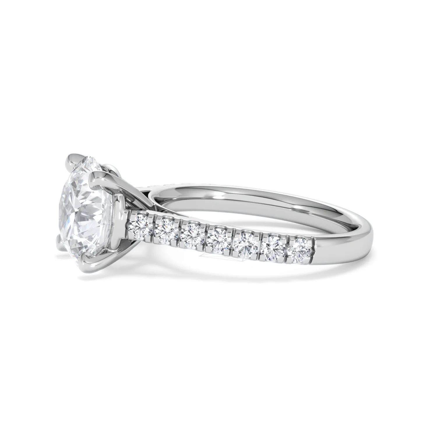 Natalia 3.45ct Lab Diamond Round Cut Engagement Ring in 18K White Gold G/VS1 - Image 73