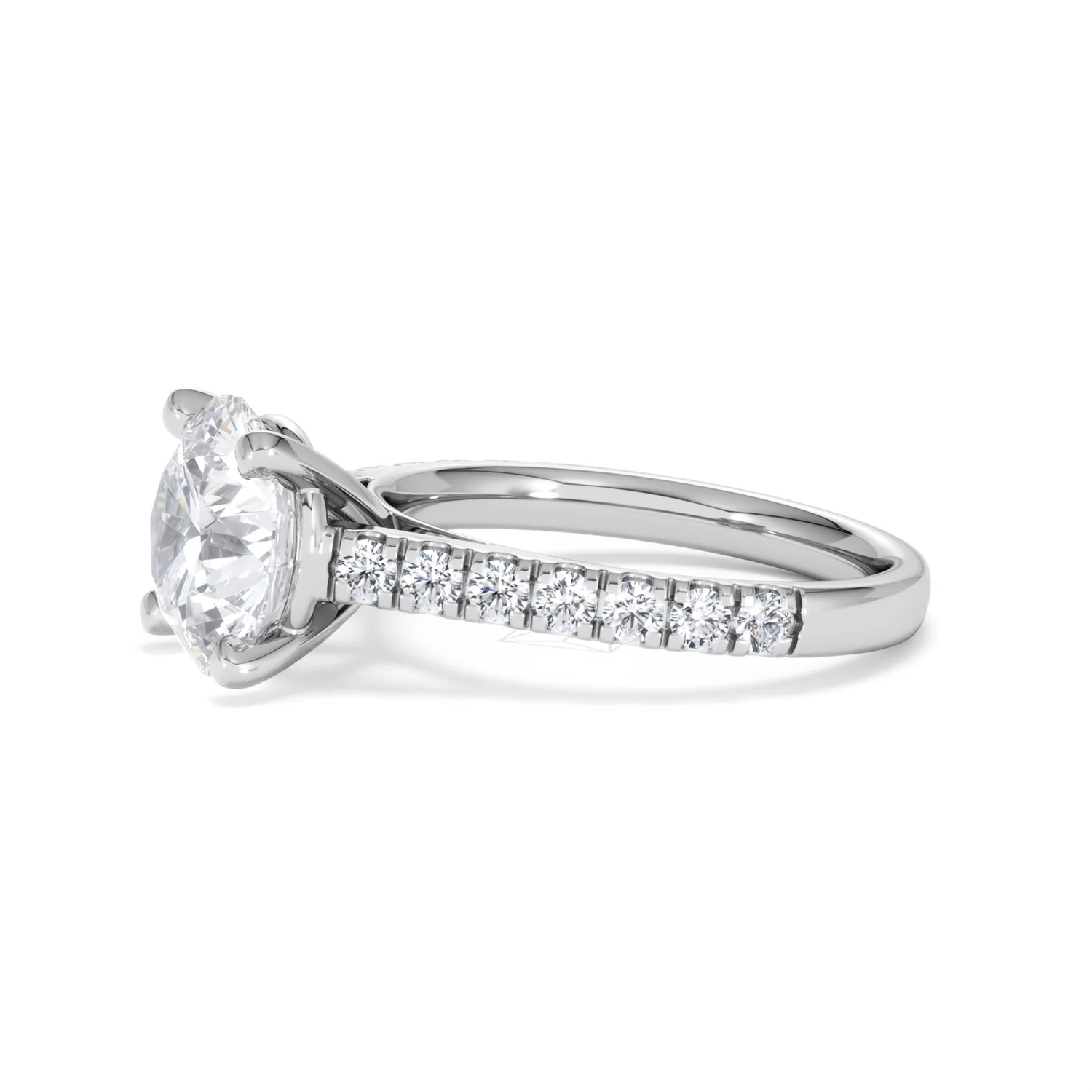 Natalia 3.45ct Lab Diamond Round Cut Engagement Ring in 18K White Gold G/VS1 - Image 74