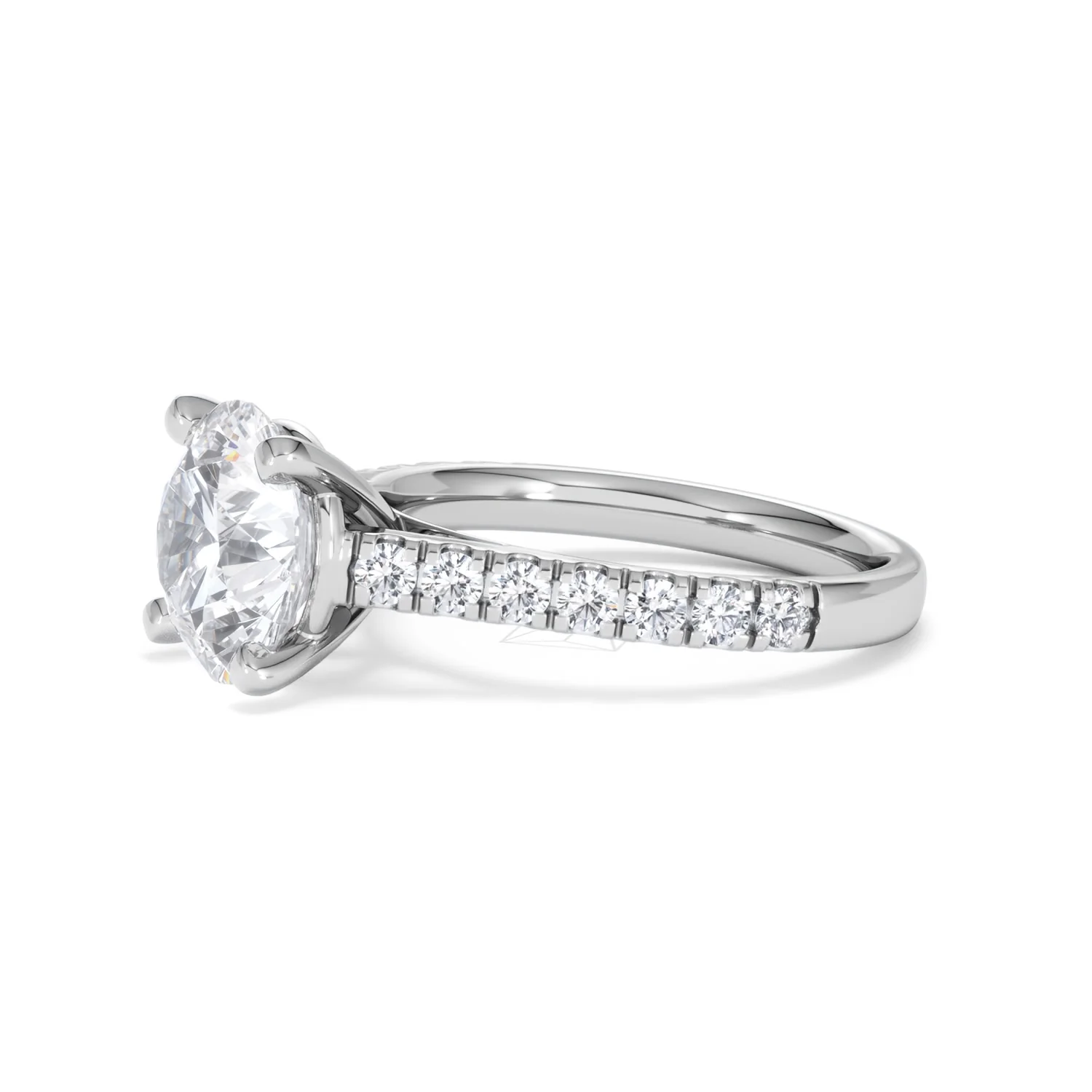 Natalia 3.45ct Lab Diamond Round Cut Engagement Ring in 18K White Gold G/VS1 - Image 75