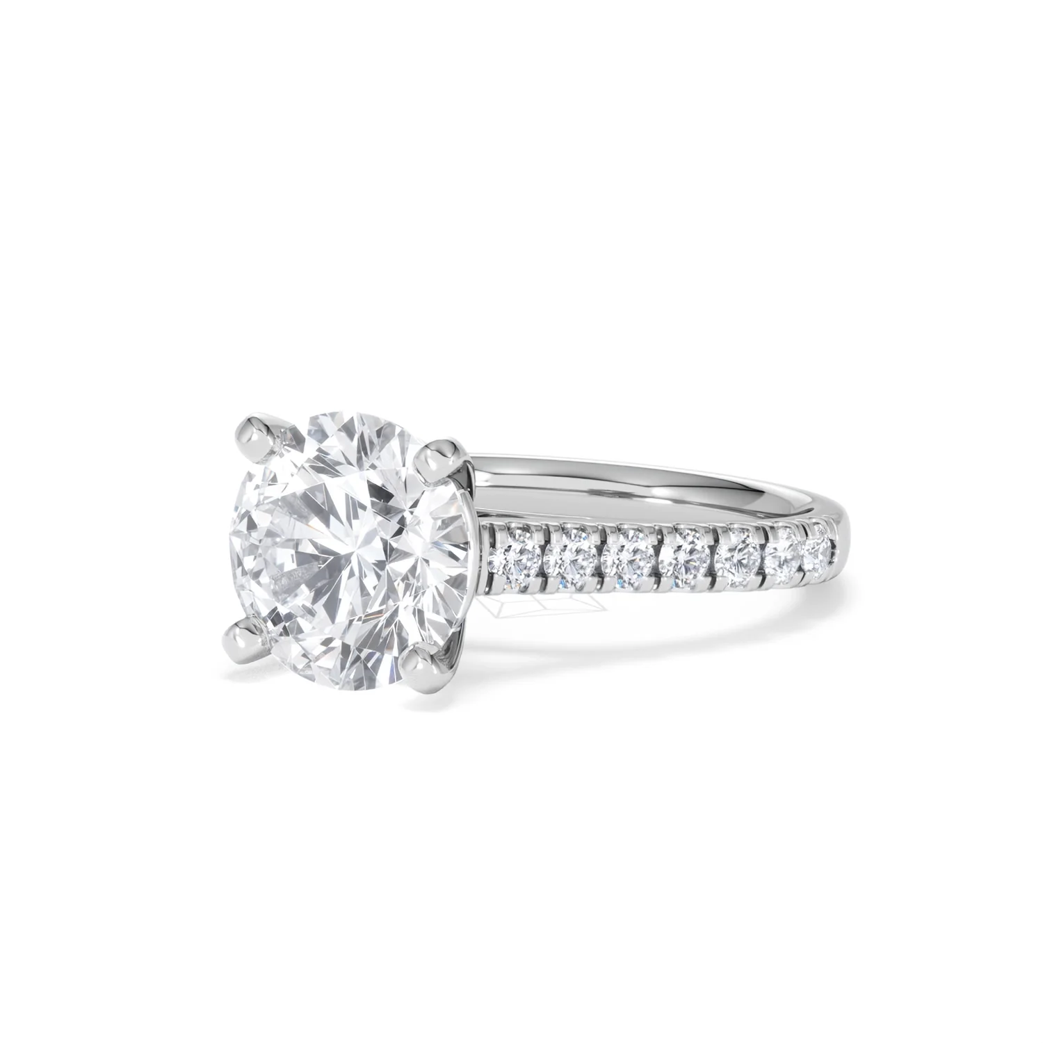 Natalia 3.45ct Lab Diamond Round Cut Engagement Ring in 18K White Gold G/VS1 - Image 82