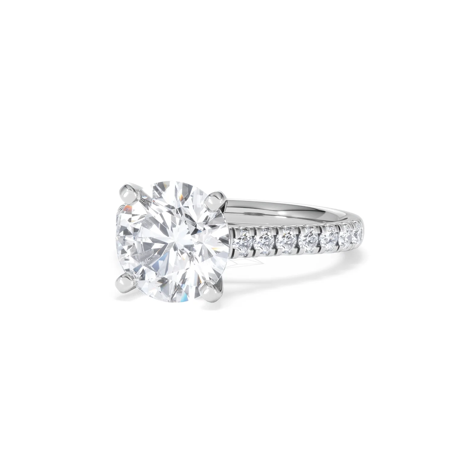 Natalia 3.45ct Lab Diamond Round Cut Engagement Ring in 18K White Gold G/VS1 - Image 84
