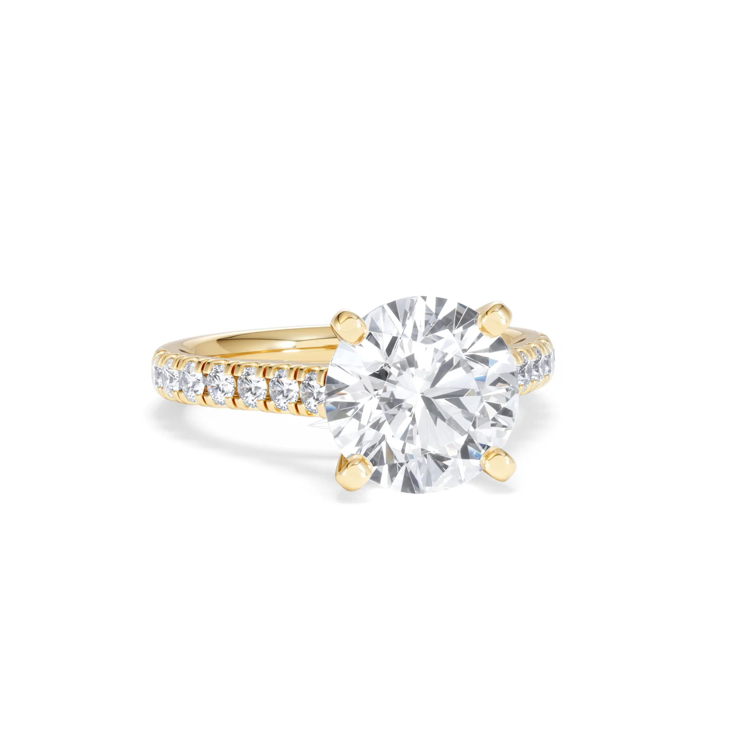 Natalia 3.45ct Lab Diamond Round Cut Engagement Ring in 18K Yellow Gold G/VS1 - Image 12