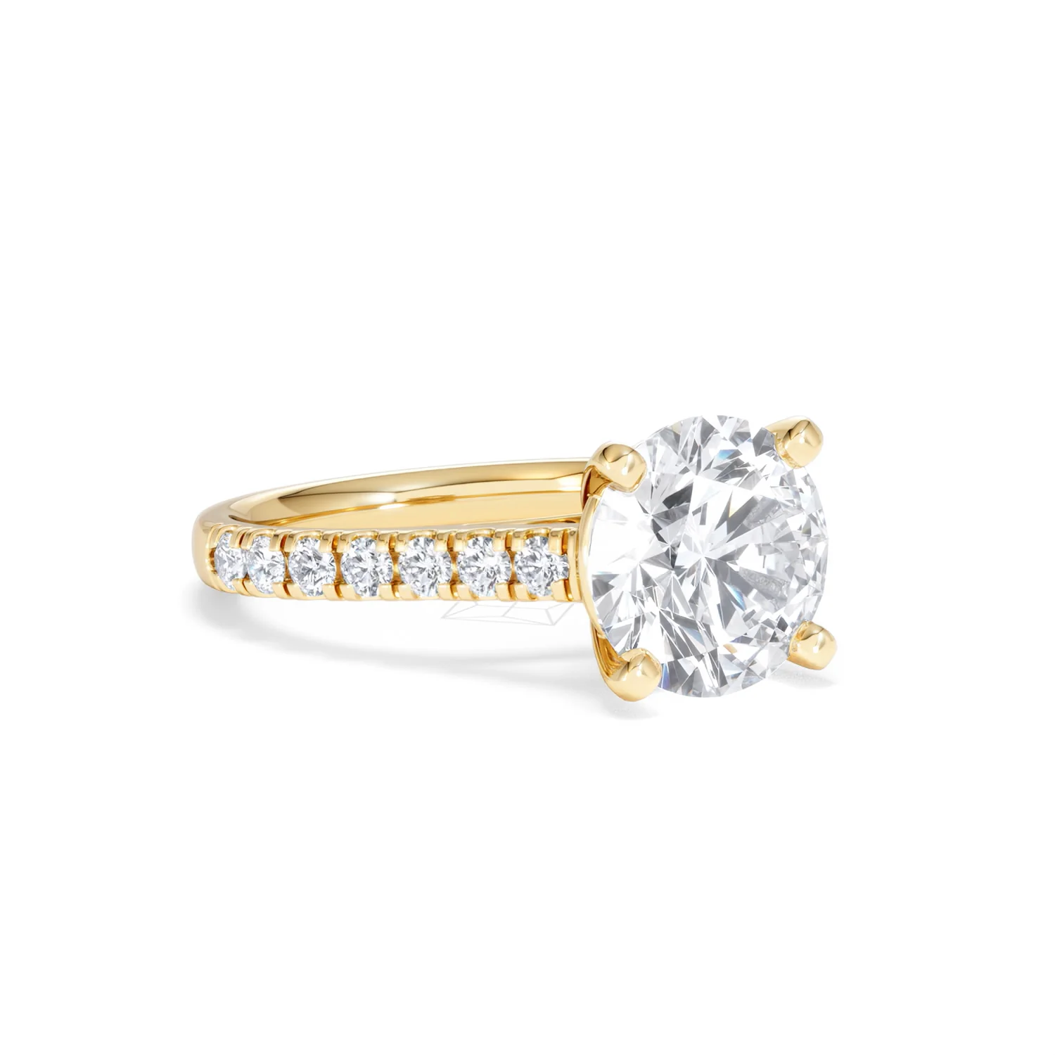 Natalia 3.45ct Lab Diamond Round Cut Engagement Ring in 18K Yellow Gold G/VS1 - Image 16