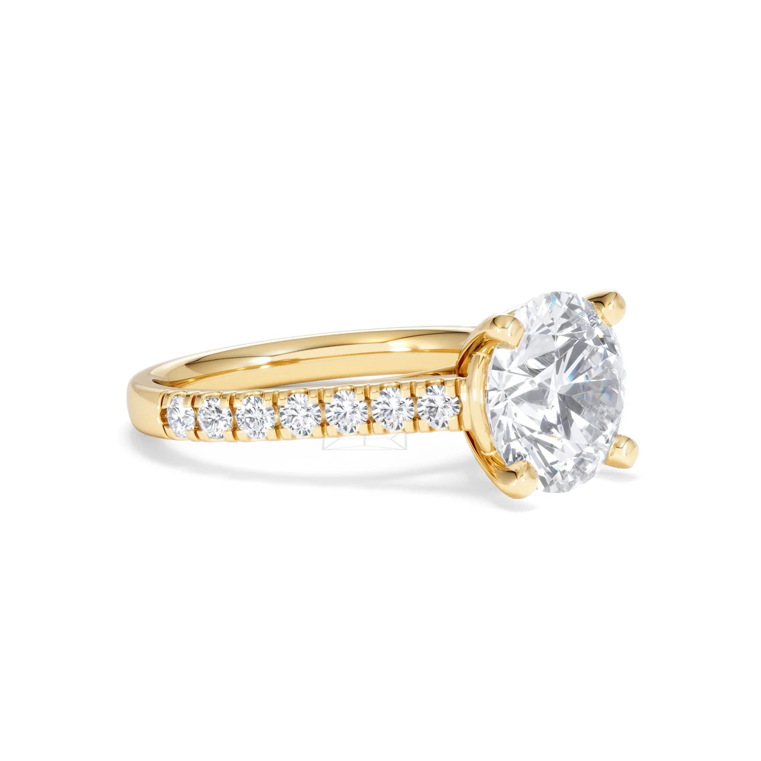 Natalia 3.45ct Lab Diamond Round Cut Engagement Ring in 18K Yellow Gold G/VS1 - Image 19