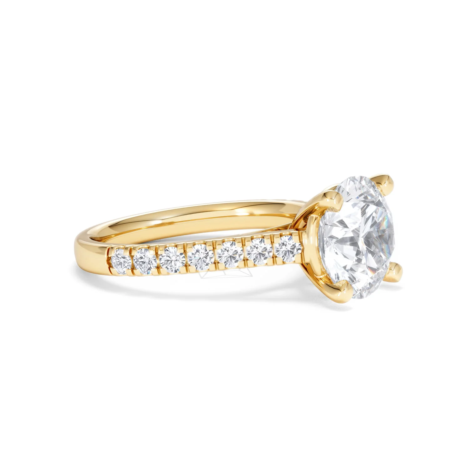 Natalia 3.45ct Lab Diamond Round Cut Engagement Ring in 18K Yellow Gold G/VS1 - Image 21