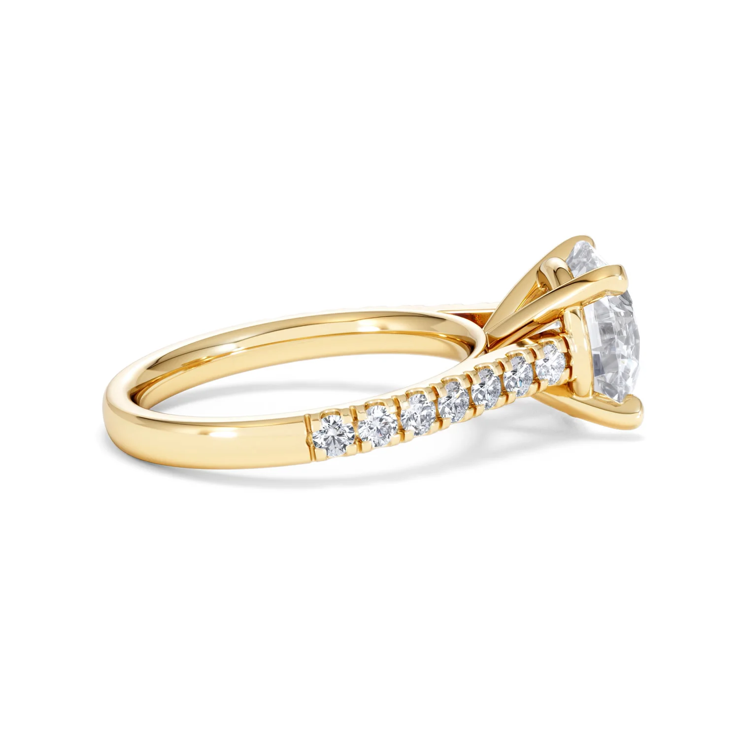 Natalia 3.45ct Lab Diamond Round Cut Engagement Ring in 18K Yellow Gold G/VS1 - Image 31